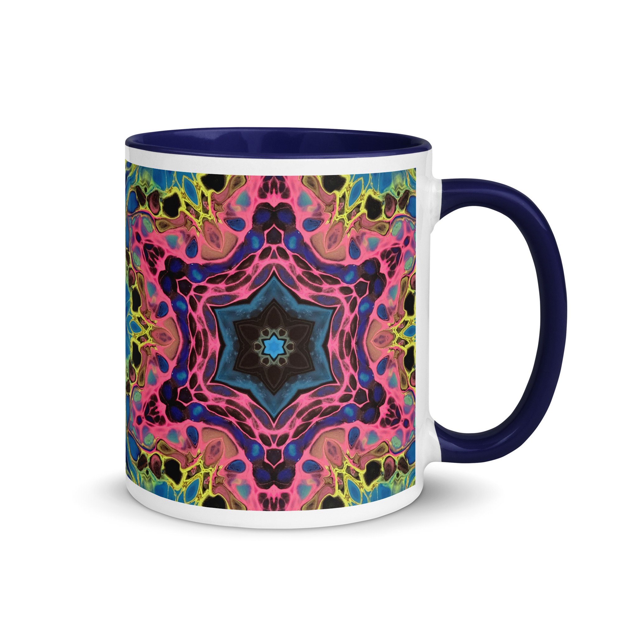 Mug with Color Inside - Vivid Synapses: Mandala - Liminal Layers