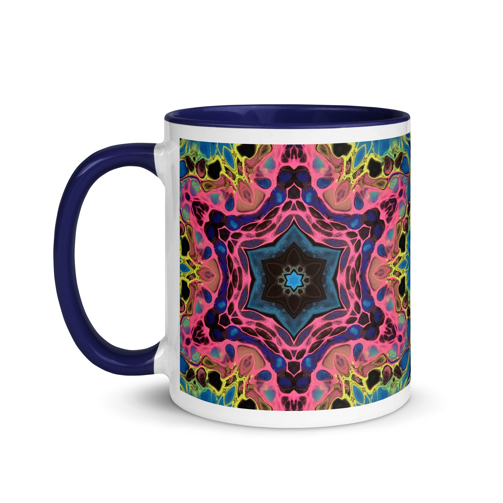 Mug with Color Inside - Vivid Synapses: Mandala - Liminal Layers