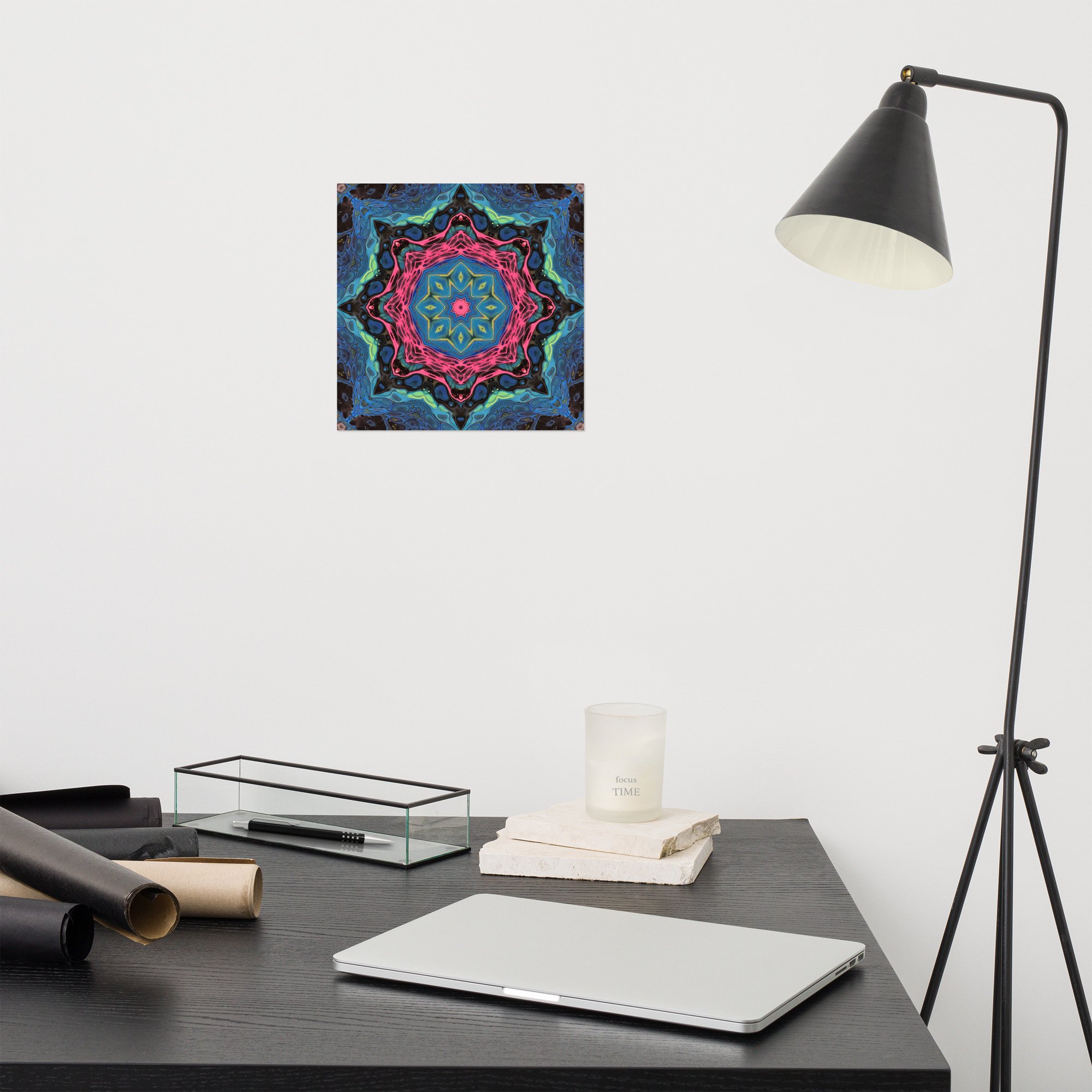 Matte Poster - 10x10 inch - Vivid Synapses: Colorful Mandala - Liminal Layers