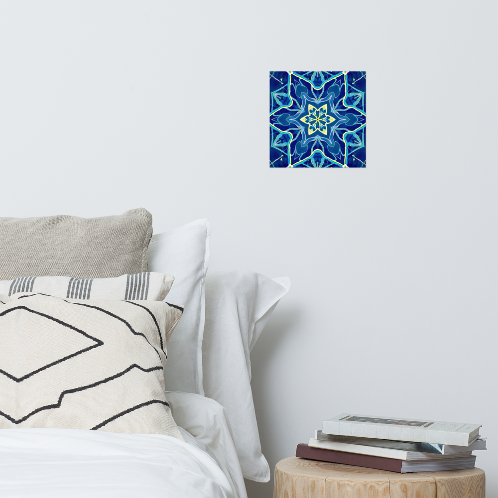 Matte Poster - 10x10 inch - Emerald Lagoon: Fractal - Liminal Layers