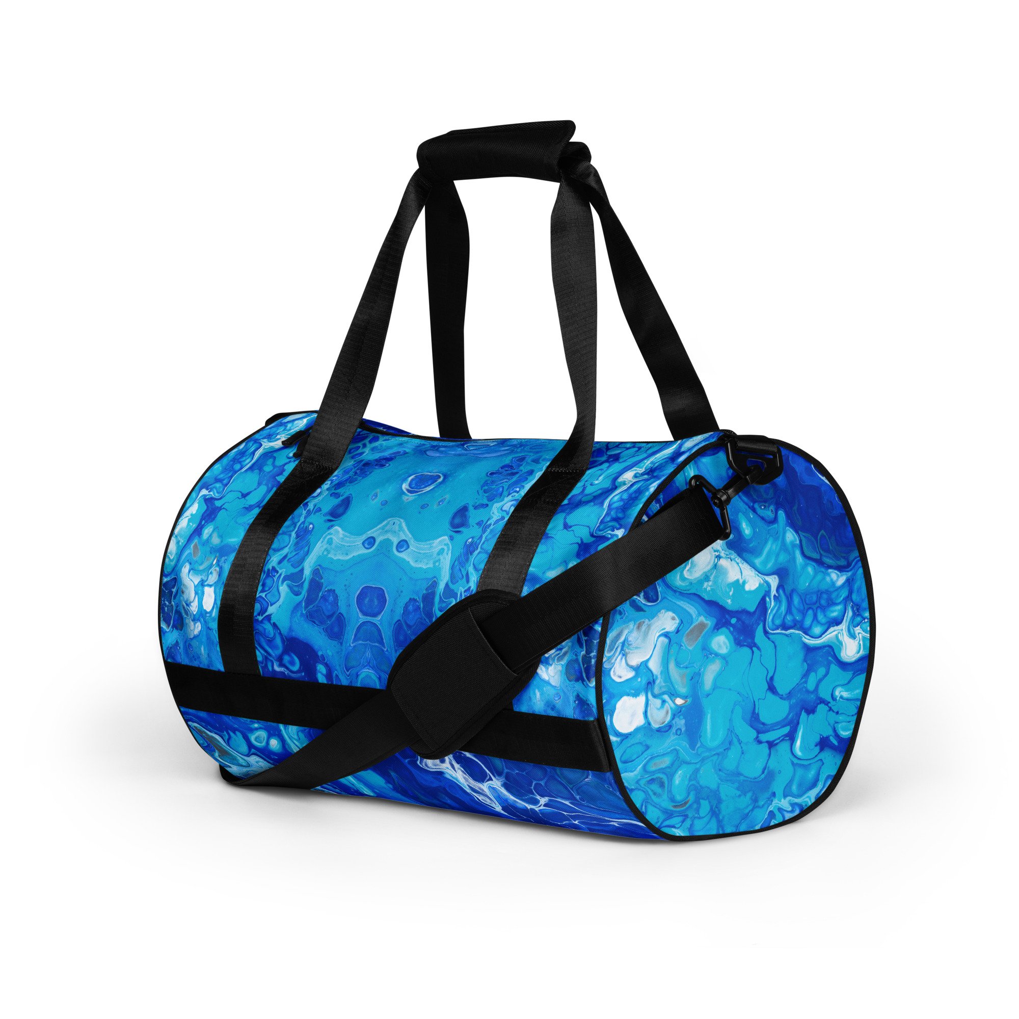 Gym Bag - Currents of Clarity - Abstract Ocean Blue - Liminal Layers