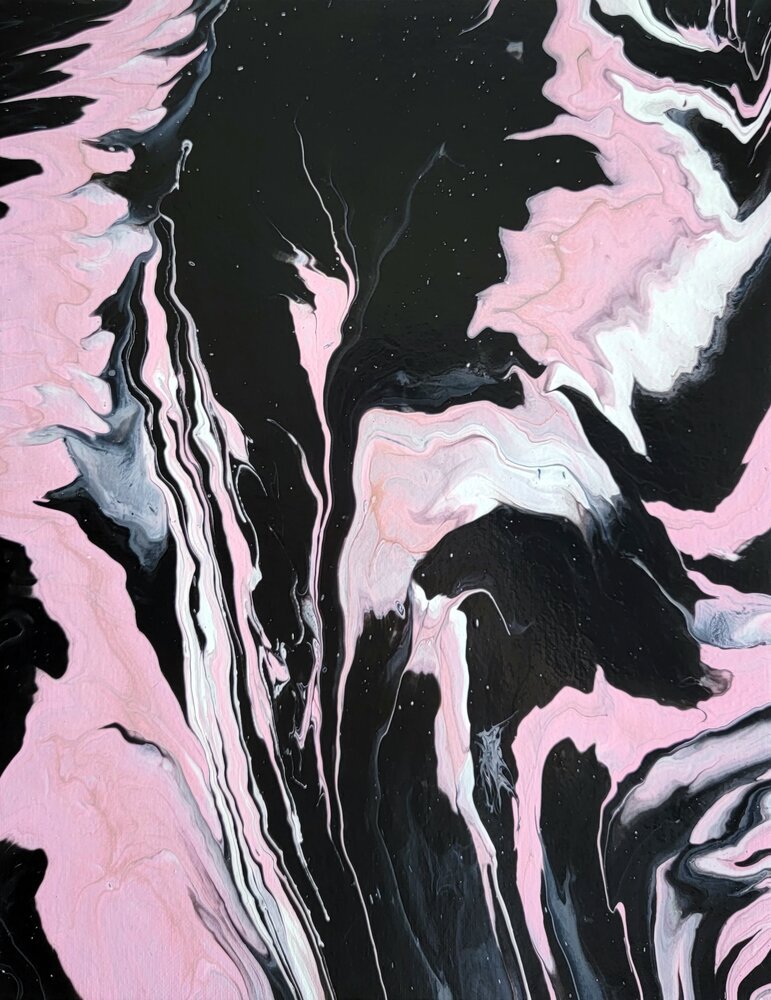 "Midnight Blossom" (2022) - Original Painting - 11x14 inch - Liminal Layers