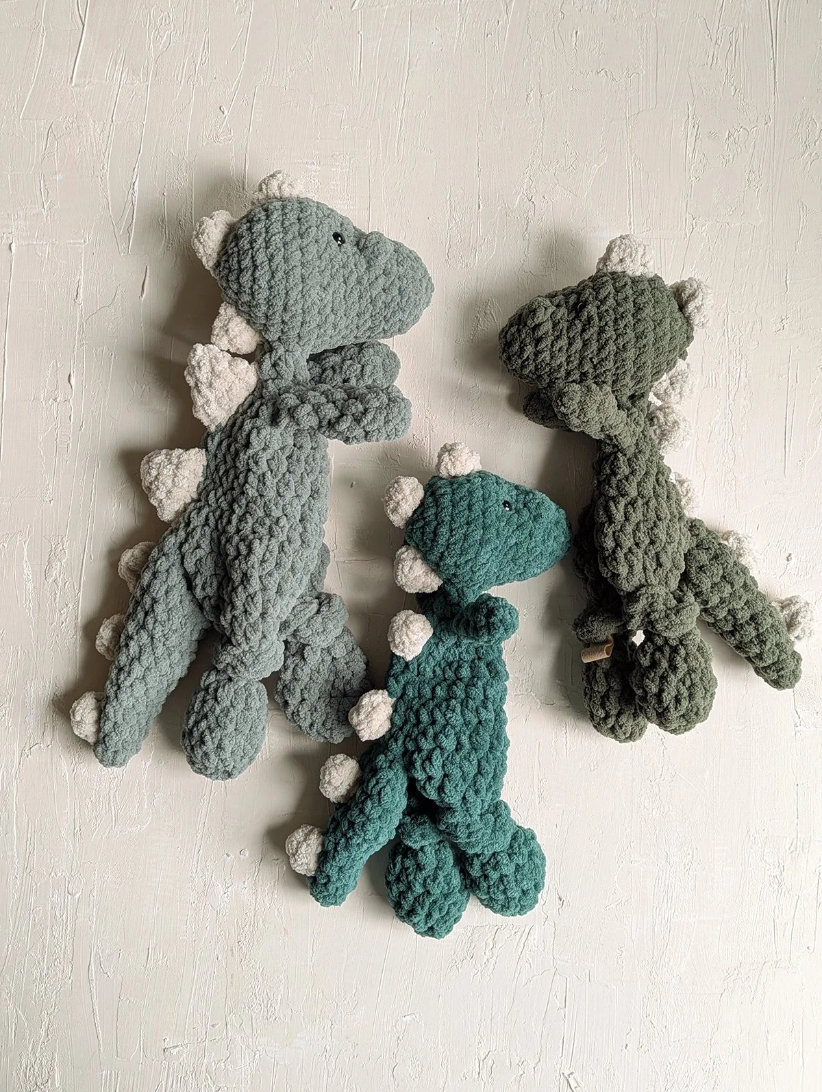 Crocheted Green Dino Lovey