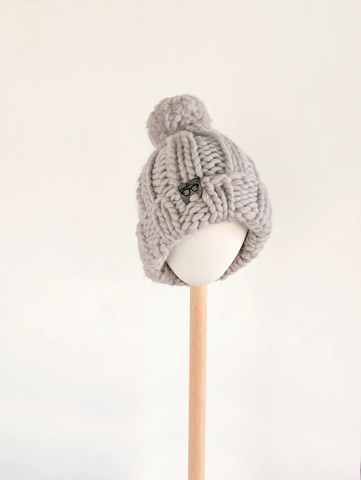 Baby Chunky Brim Wool Beanie in Lavender Ice