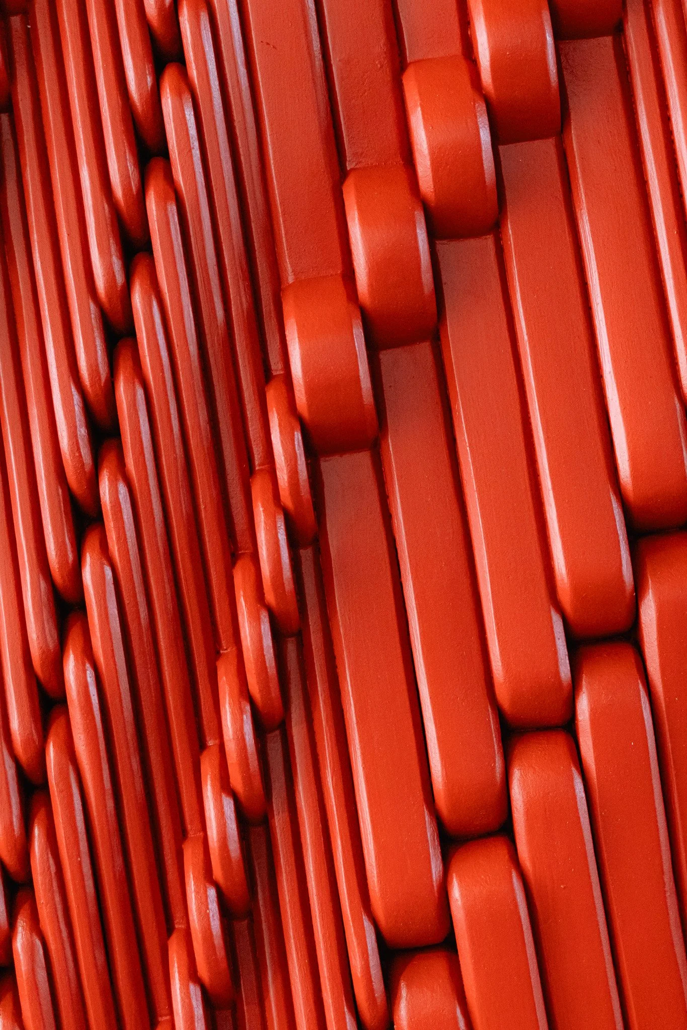 Amanda Martínez, Armazón, 2023–24 (detail). Wood, polystyrene foam, lava rock, pigmented stucco (portland cement, sand, lime, water, natural iron oxide pigment), galvanized steel lathe, roofing tar paper, sand, shredded tire rubber, acrylic polymer, 