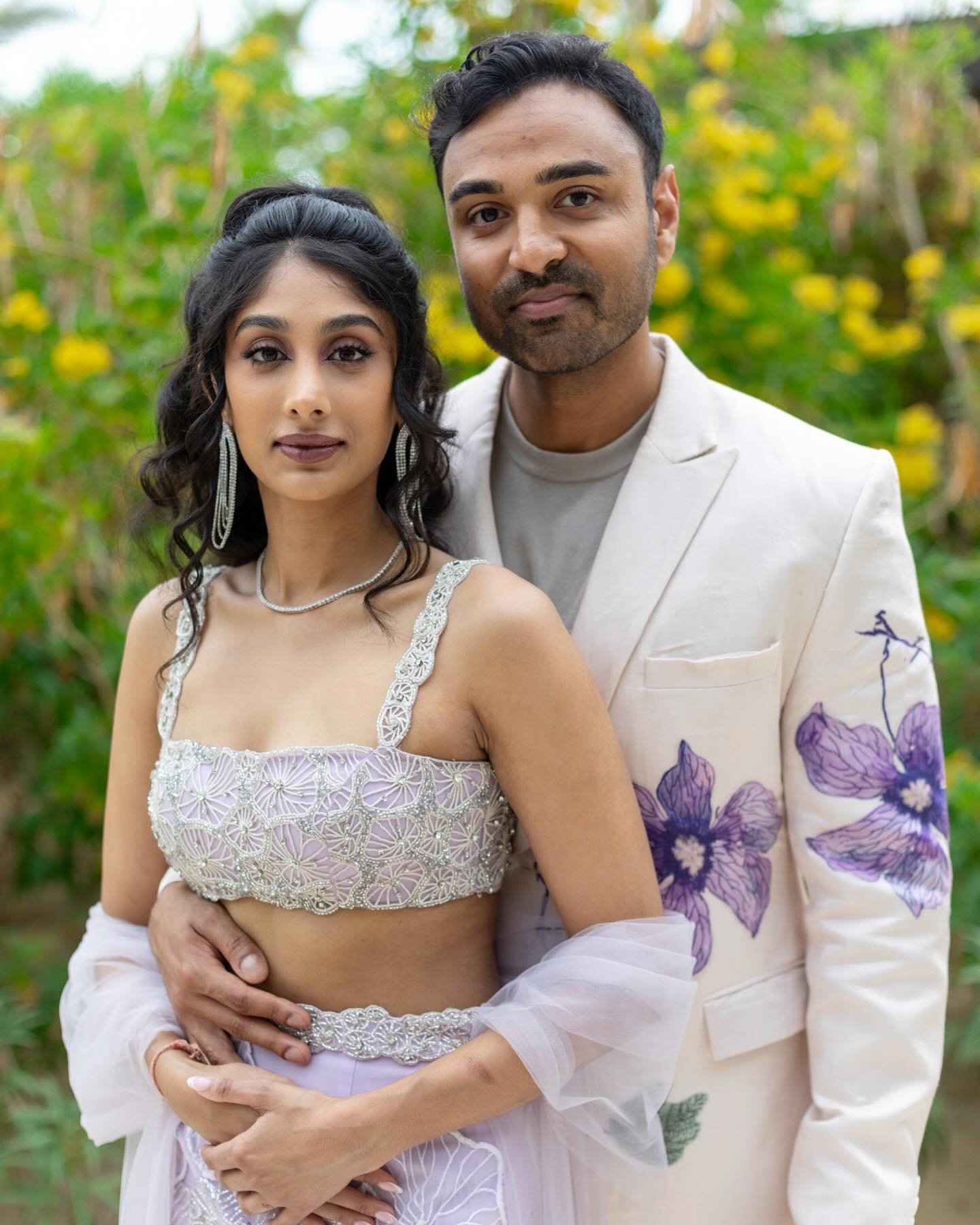 Neelam and Shaan&rsquo;s sangeet welcome dinner set the tone for a whole weekend of iconic style. She wore her favorite color in a delicate two piece set that played very nicely with his bespoke suit. I adore these two together and how they complimen