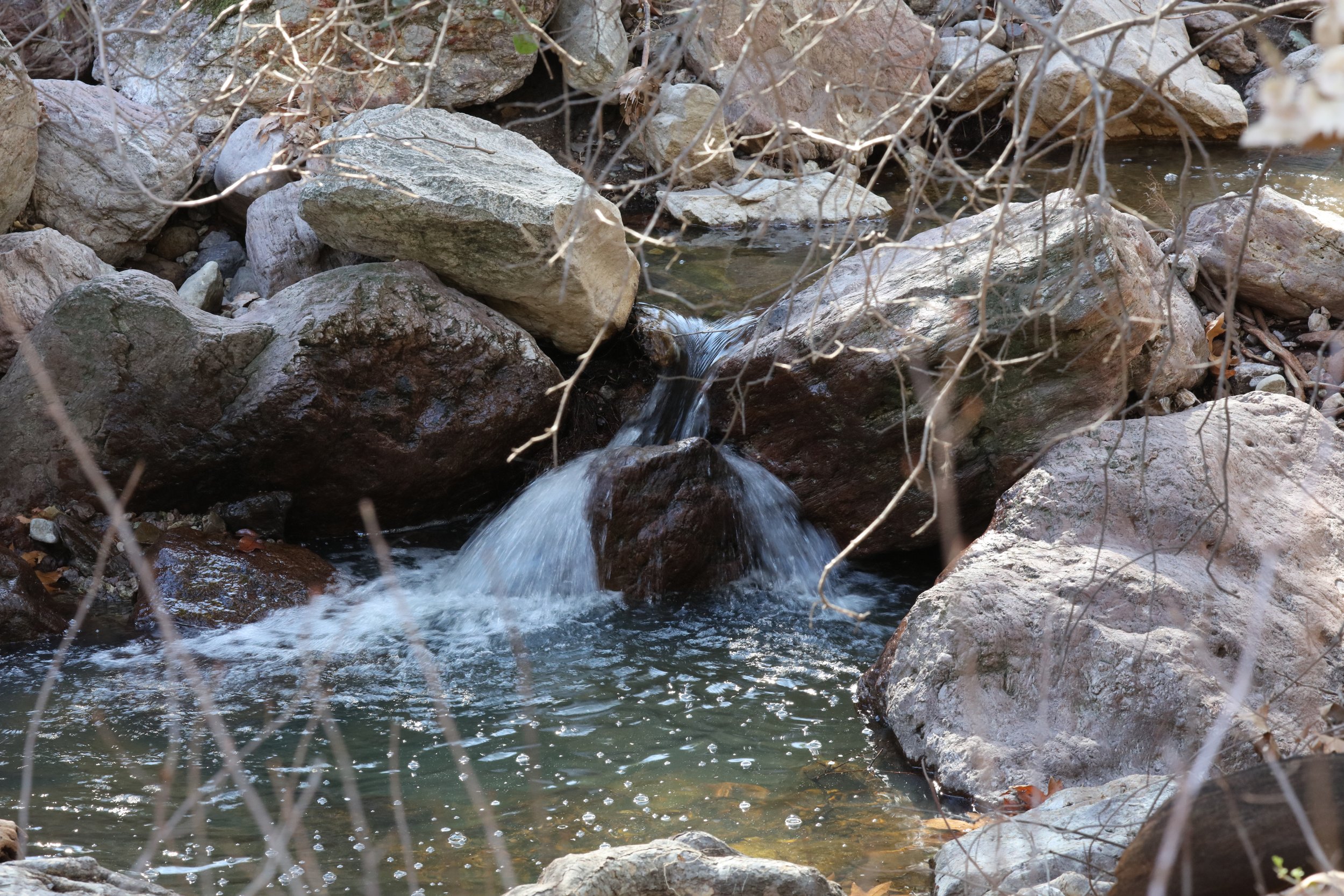 little waterfalls heading up the trail. 