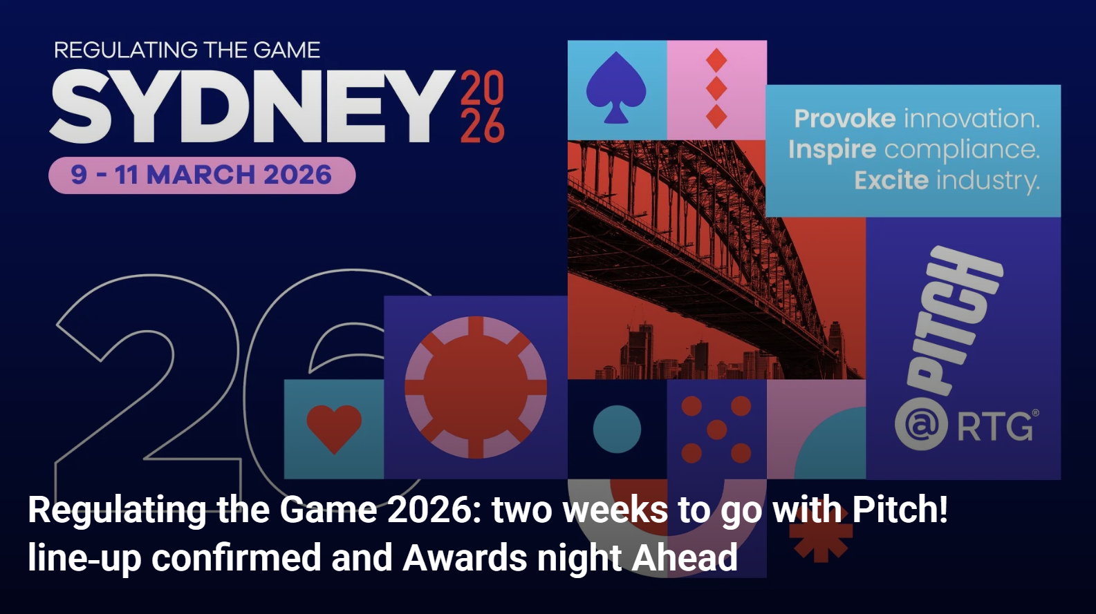 Regulating the Game 2026: two weeks to go with Pitch! line‑up confirmed and Awards night Ahead