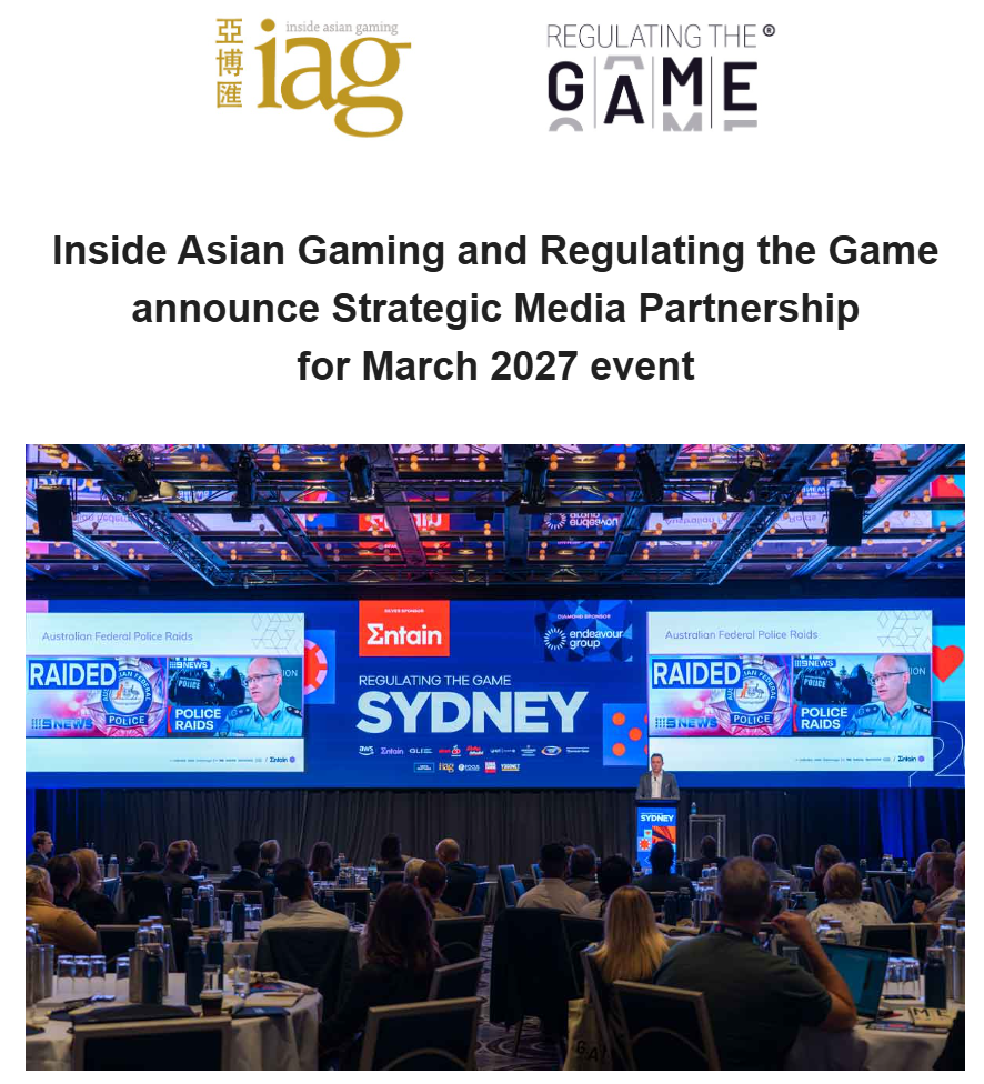 Inside Asian Gaming and Regulating the Game announce Strategic Media Partnershipfor March 2027 event