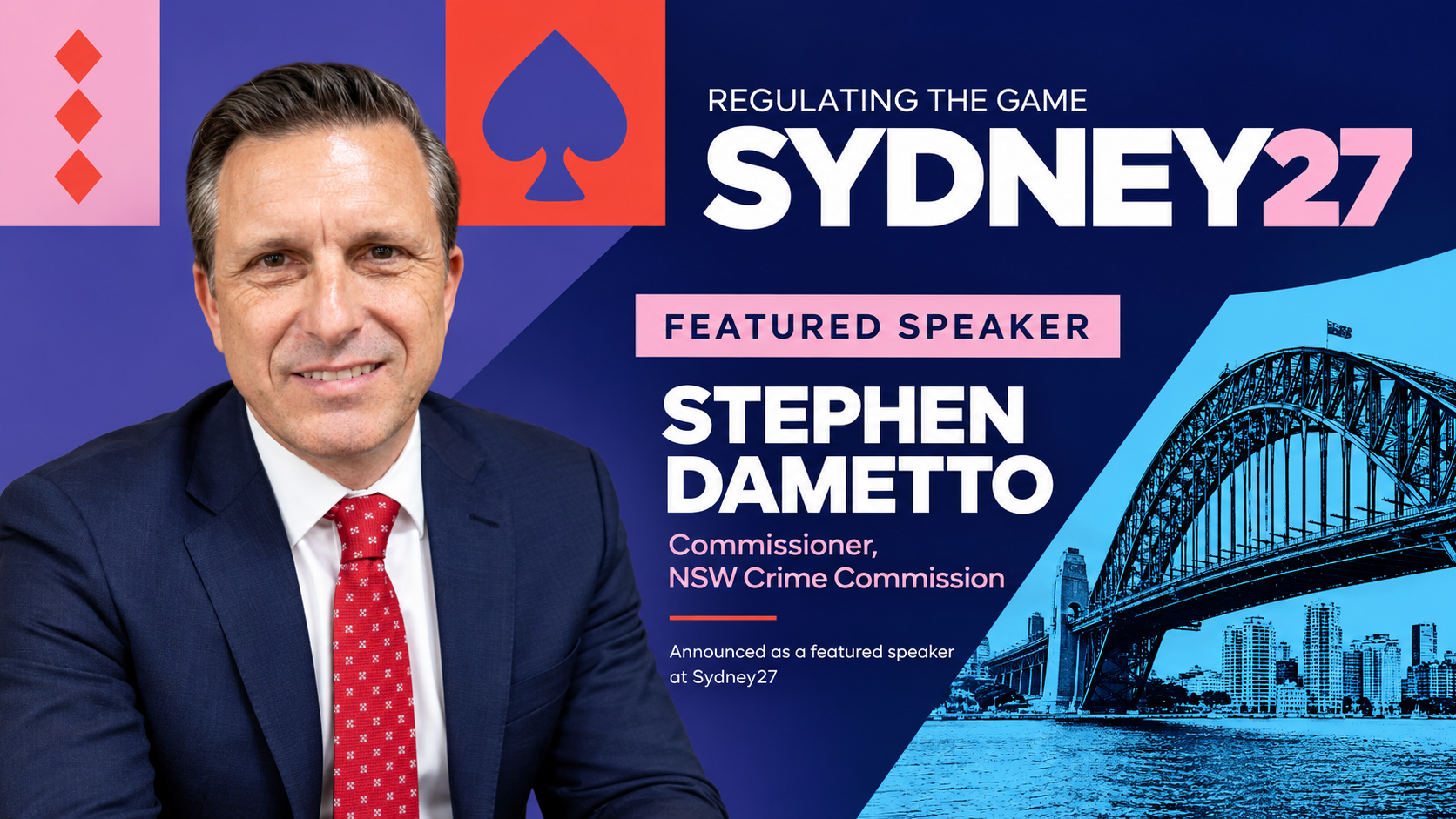 NSW Crime Commission chief Stephen Dametto joins international regulators at Regulating the Game 2027