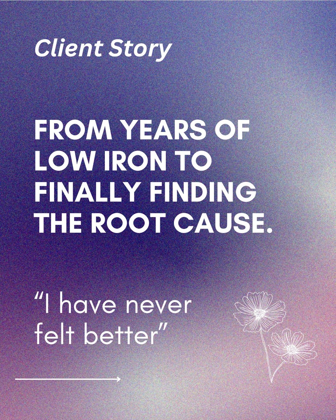 Low iron is often treated in isolation.
But in some cases, it can be a sign of something deeper.

This is why I take a more comprehensive approach - looking at underlying drivers, not just symptoms.

Every case is different, but understanding the ful