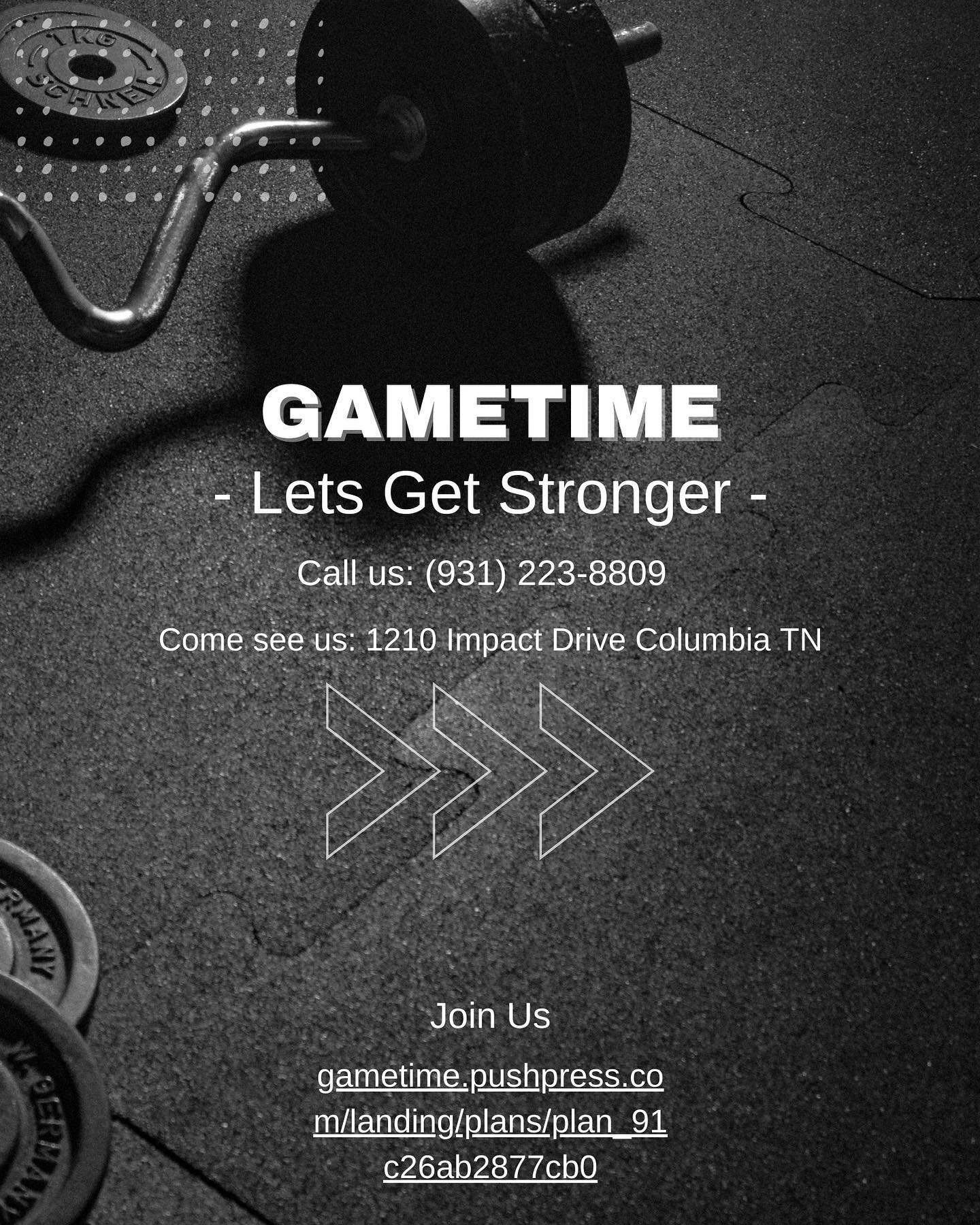 Come see us &amp; try a class FREE!! 👇🏻💪🏼 
gametime.pushpress.com/landing/plans/plan_91c26ab2877cb0 

LINK ALSO IN BIO ✨