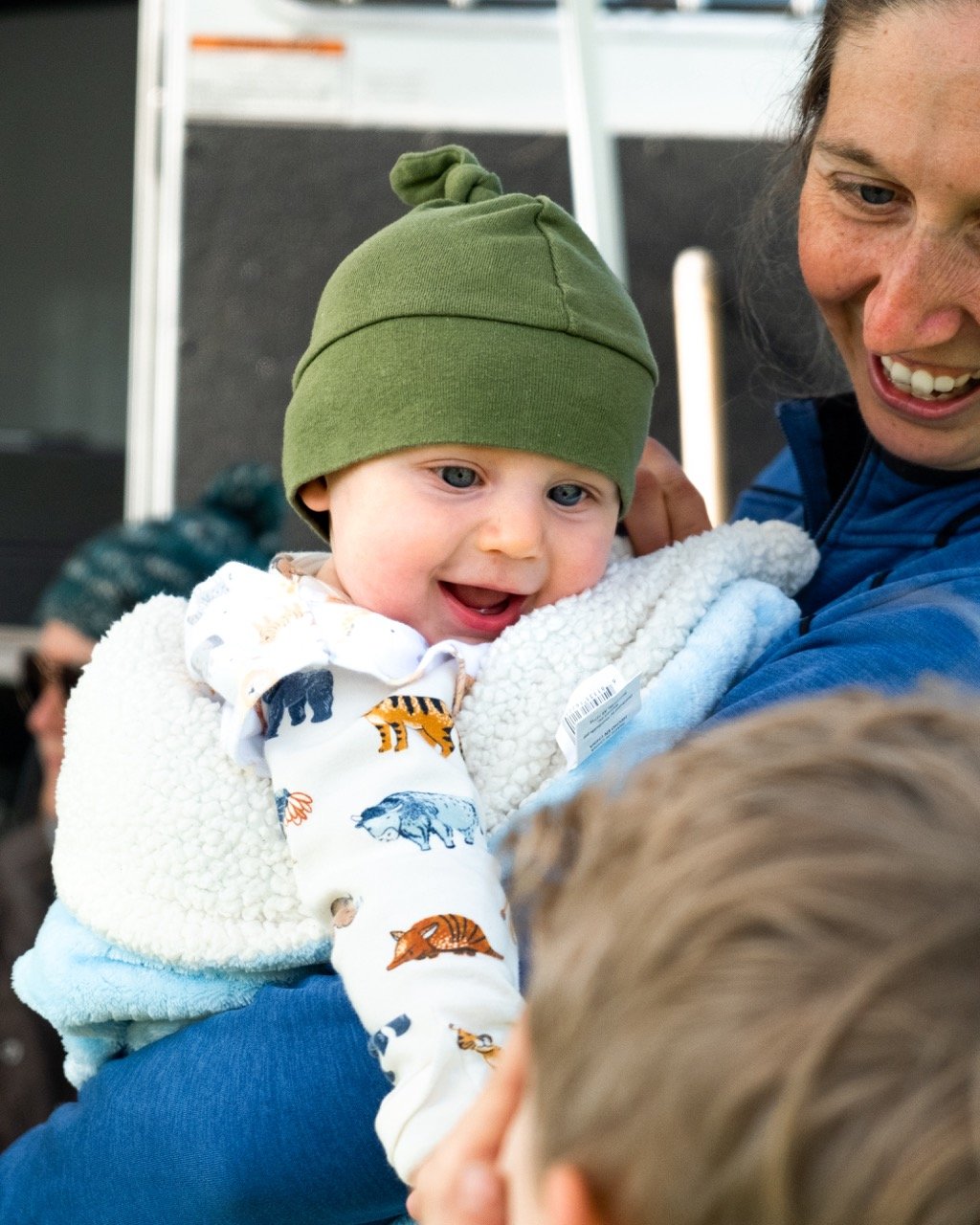 Our youngest spectator, Silas - and maybe soon to be horseman? 😉