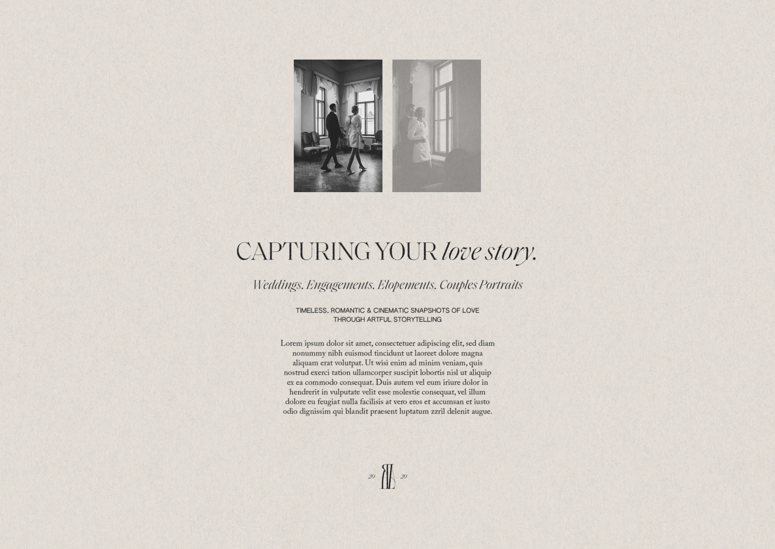 Elegant typography system for Rachel Aston Photography luxury wedding photographer branding