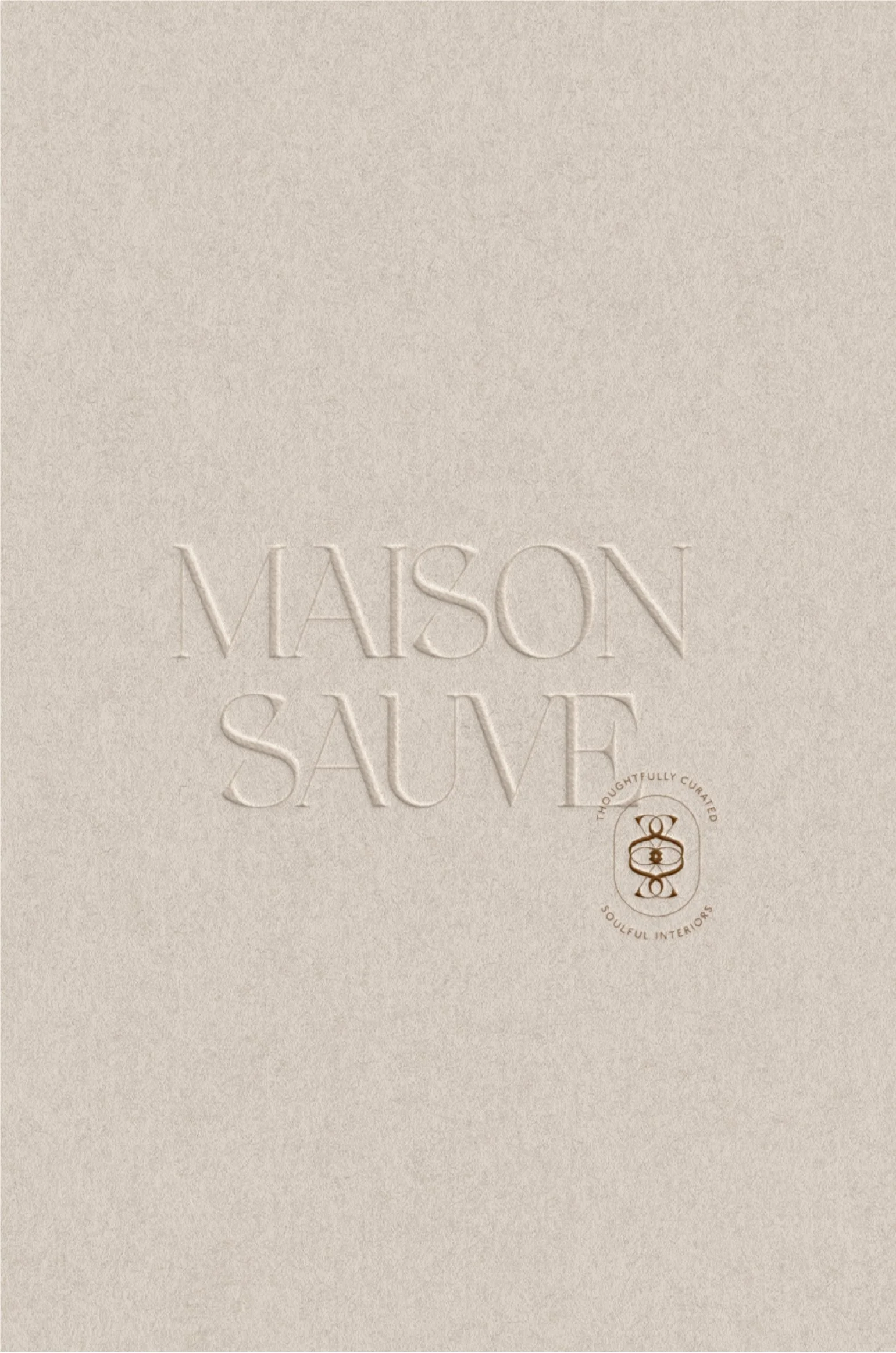 Maison Sauve elegant serif wordmark logo for luxury interior design brand identity