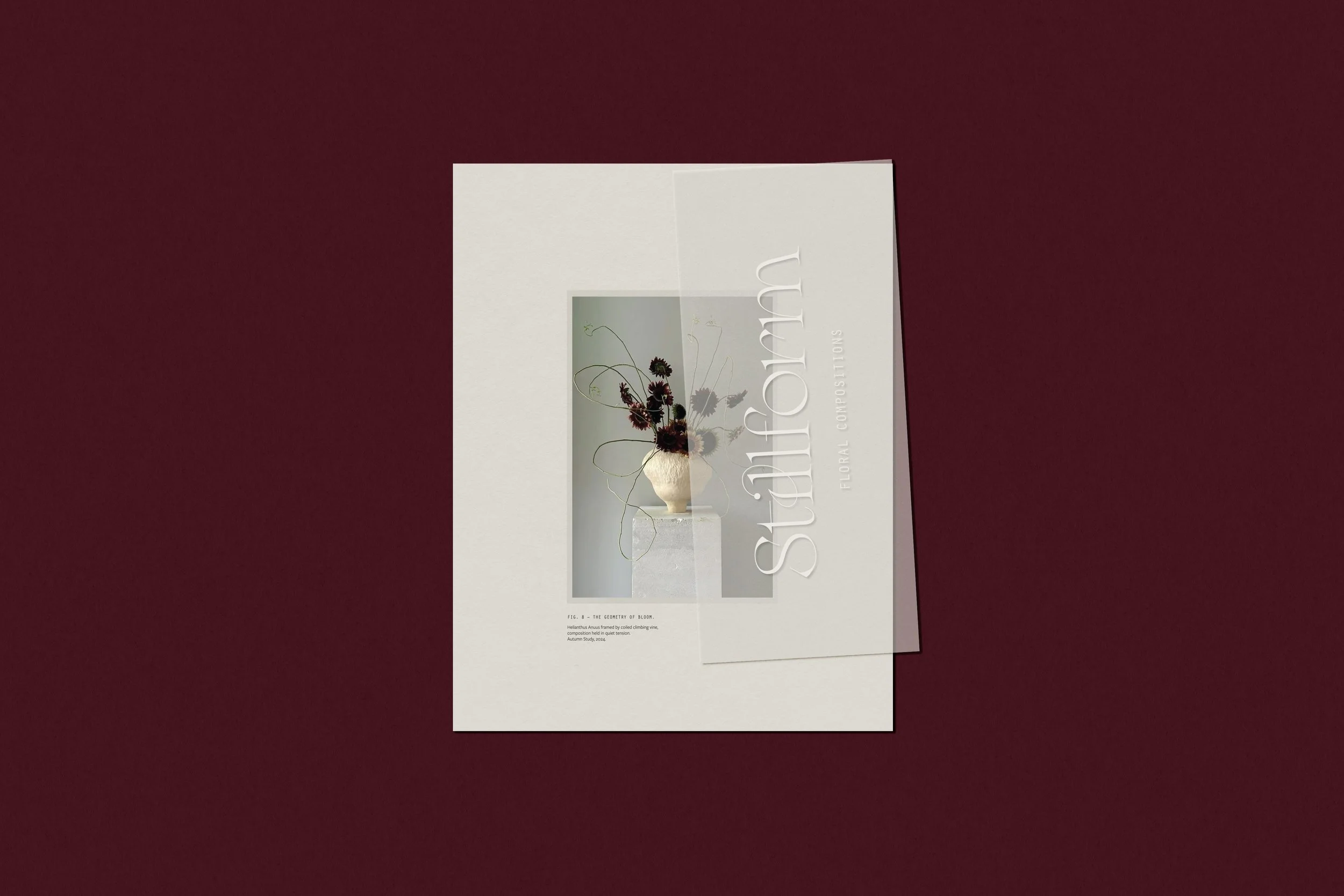 Stillform Floral Studio logo editorial brand layout inspired by contemporary art gallery design