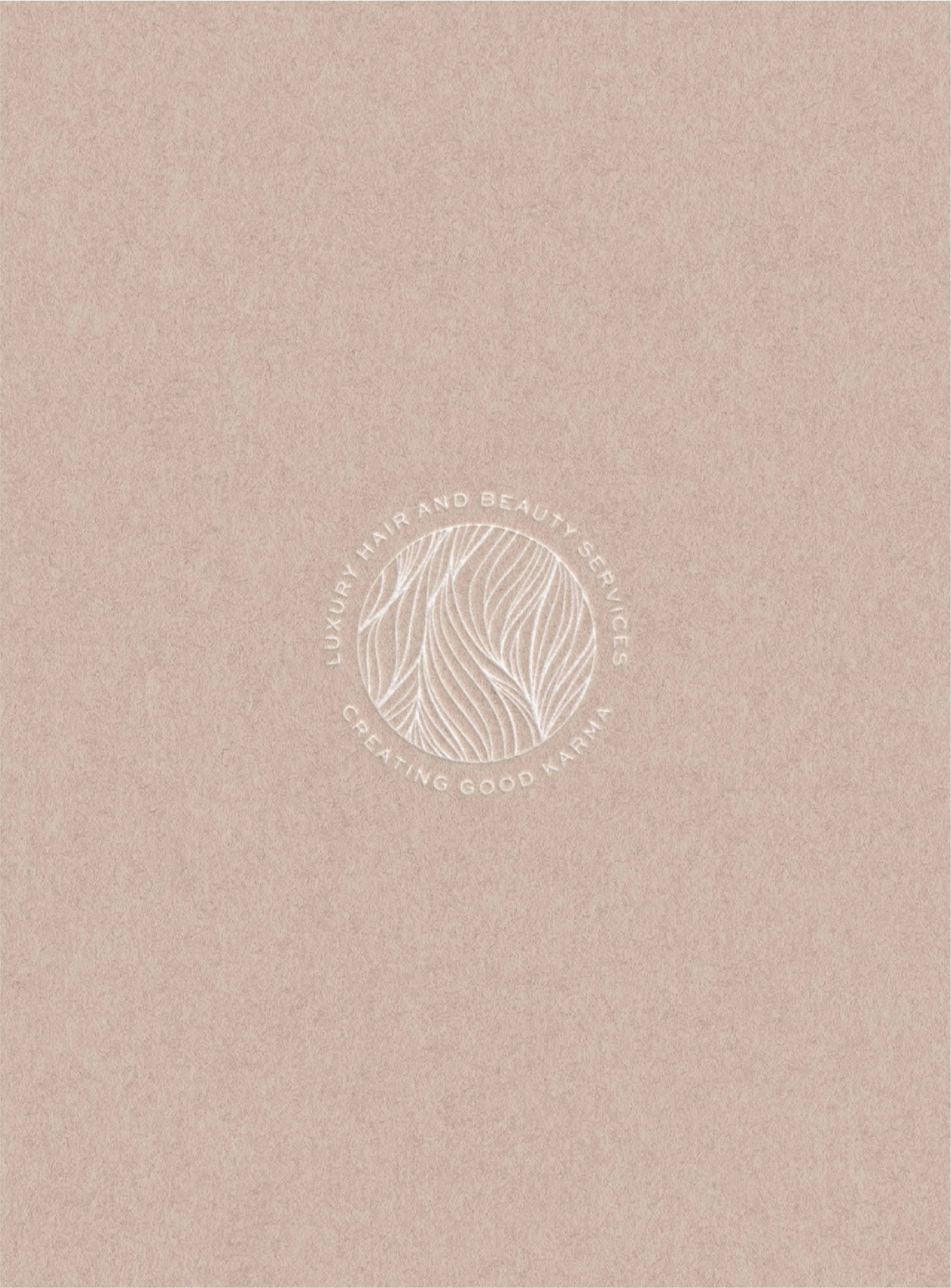 Karma Beauty Room modern coastal hair salon illustrative brand mark logo design