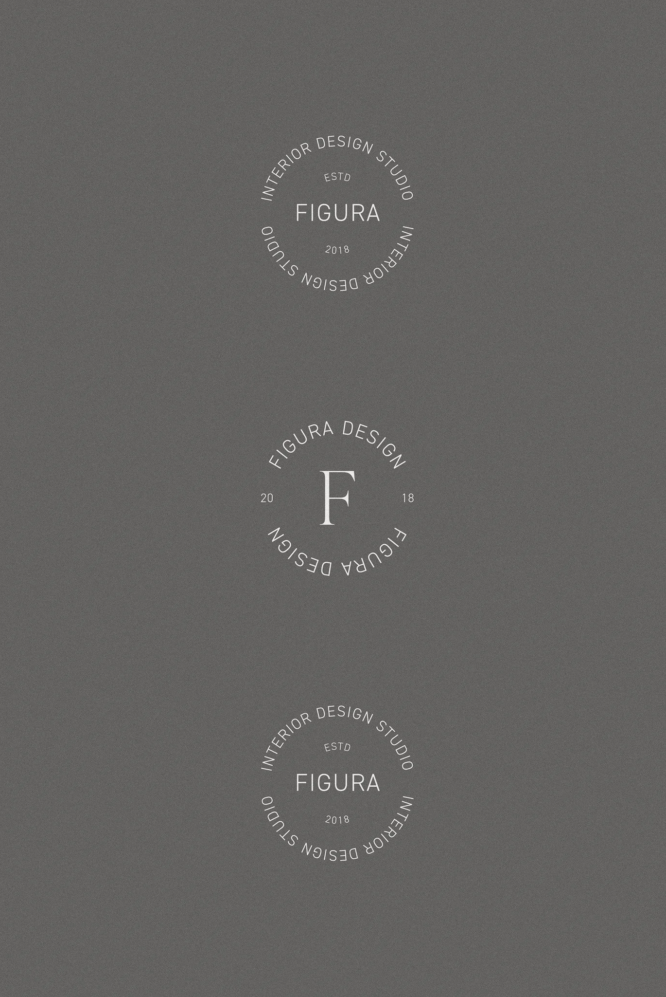 Modern typography brand marks created for Figura Design interior design studio branding