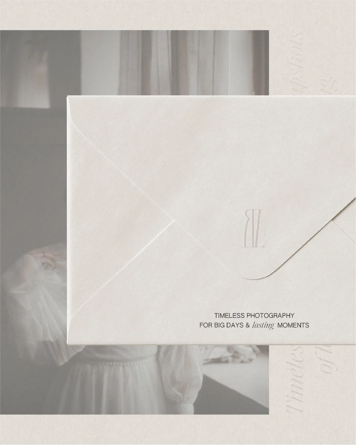 Rachel Aston Photography branding collateral envelope stationery design