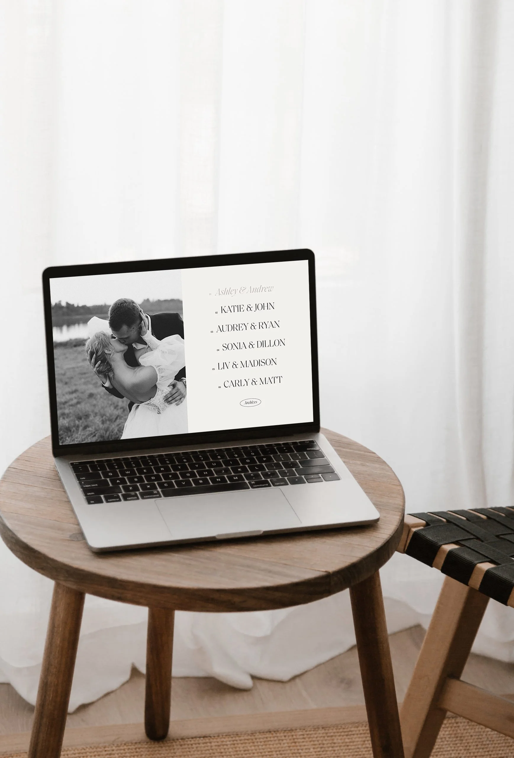 Rachel Aston Photography luxury wedding photographer brand identity website mockup