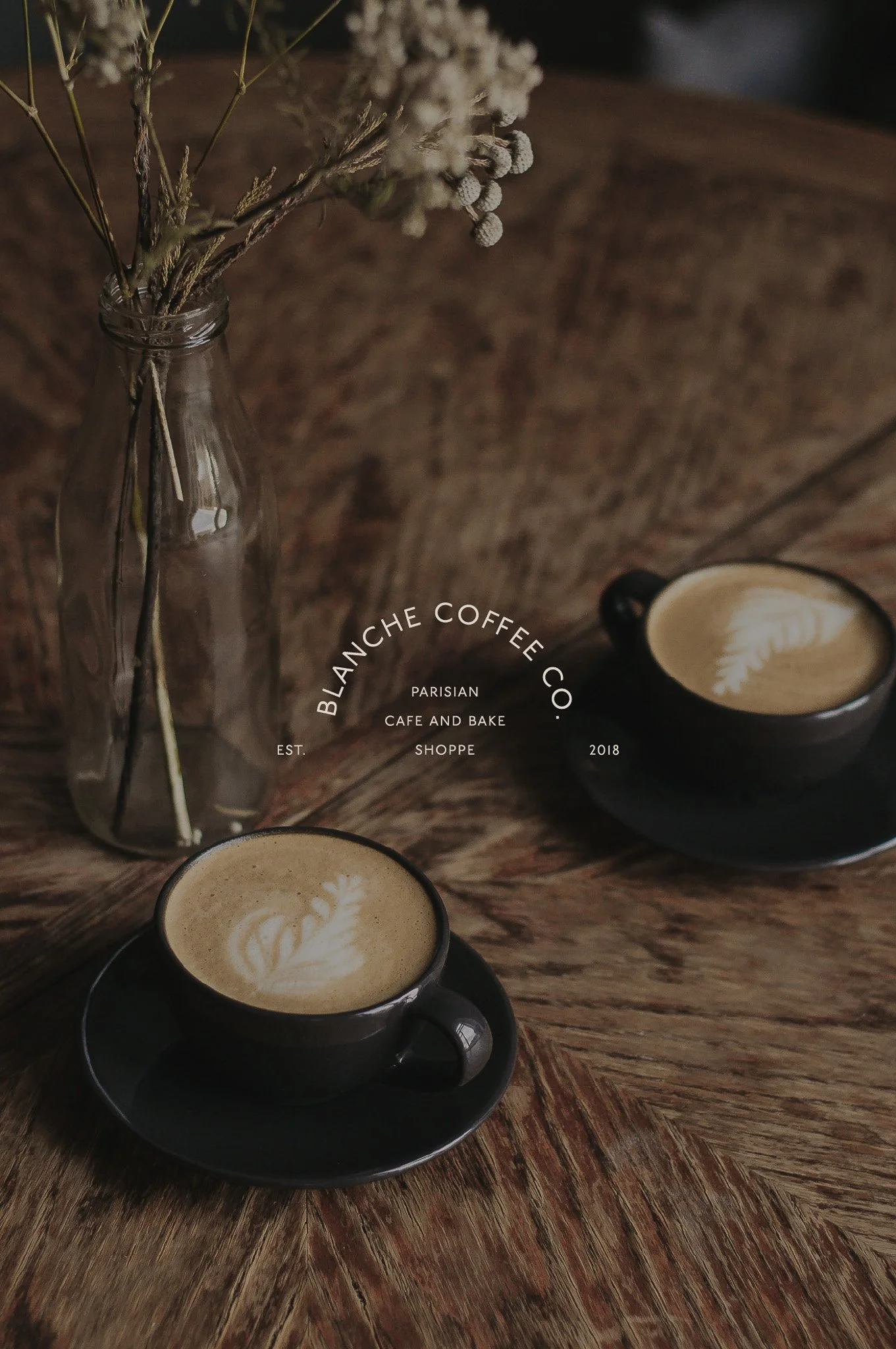 Blanche Coffee Co minimal typography brand mark inspired by timeless European cafe aesthetics