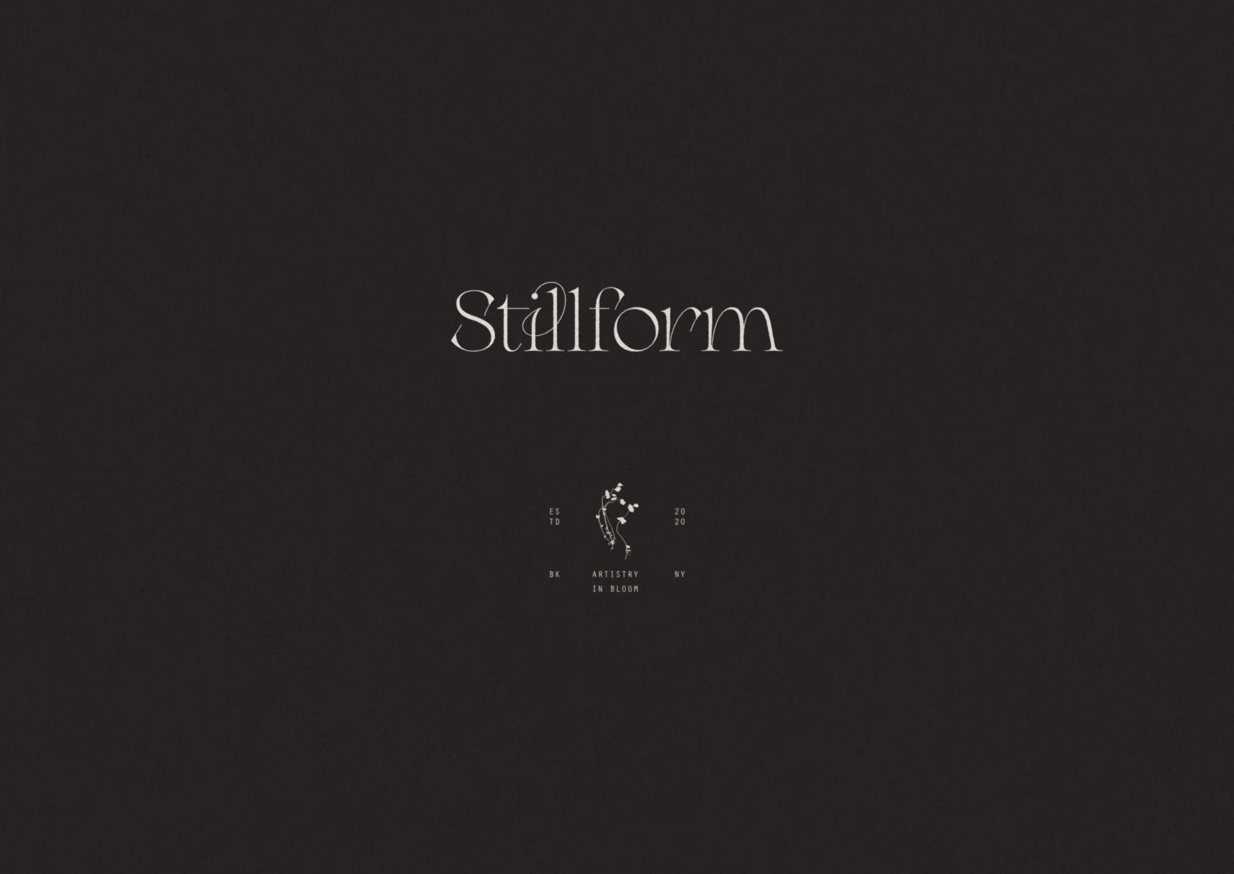 Stillform Floral Studio brand mark design reflecting balance between modern refined structure and artful organic form