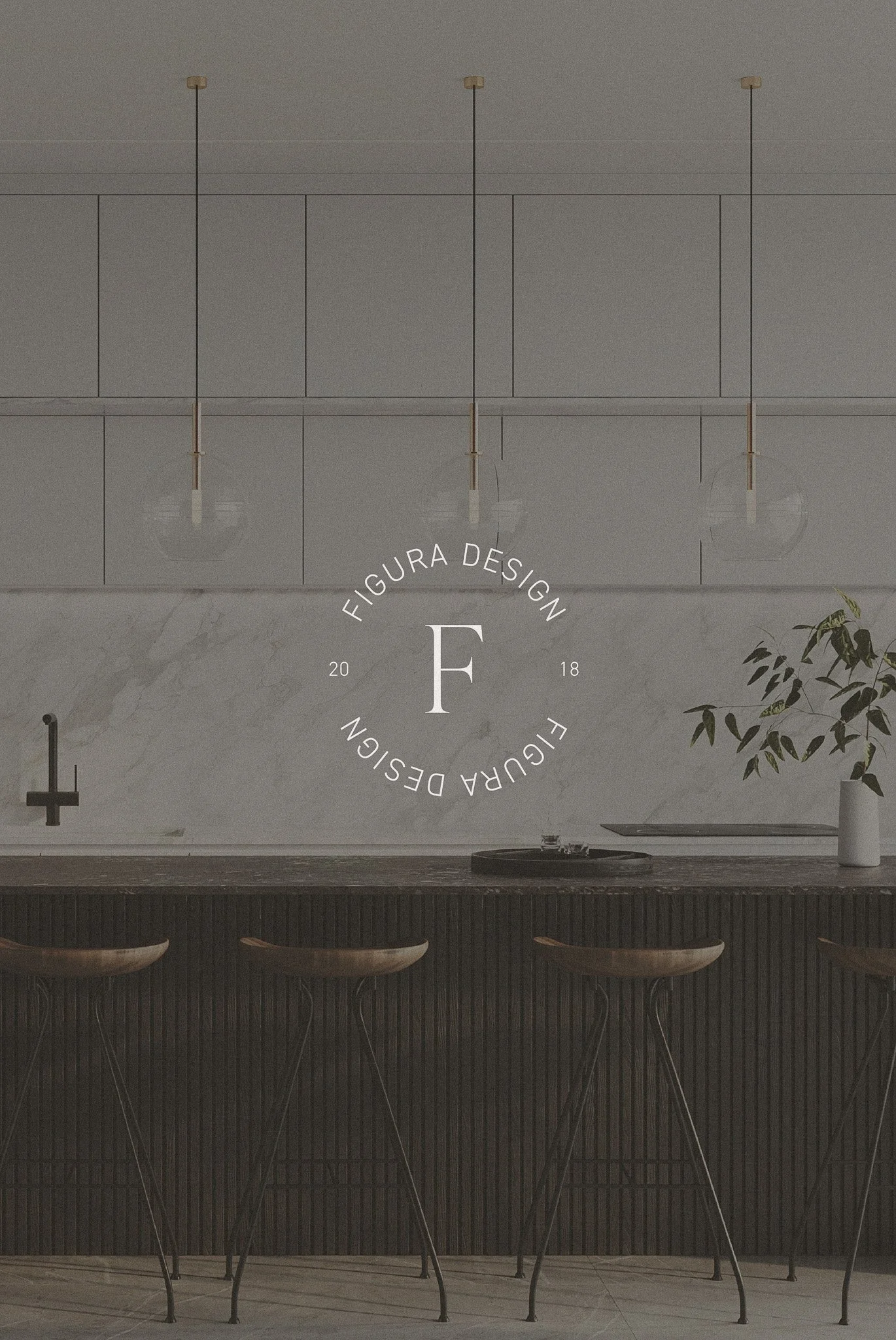 Figura Design refined brand mark logo for sophisticated interior design brand identity