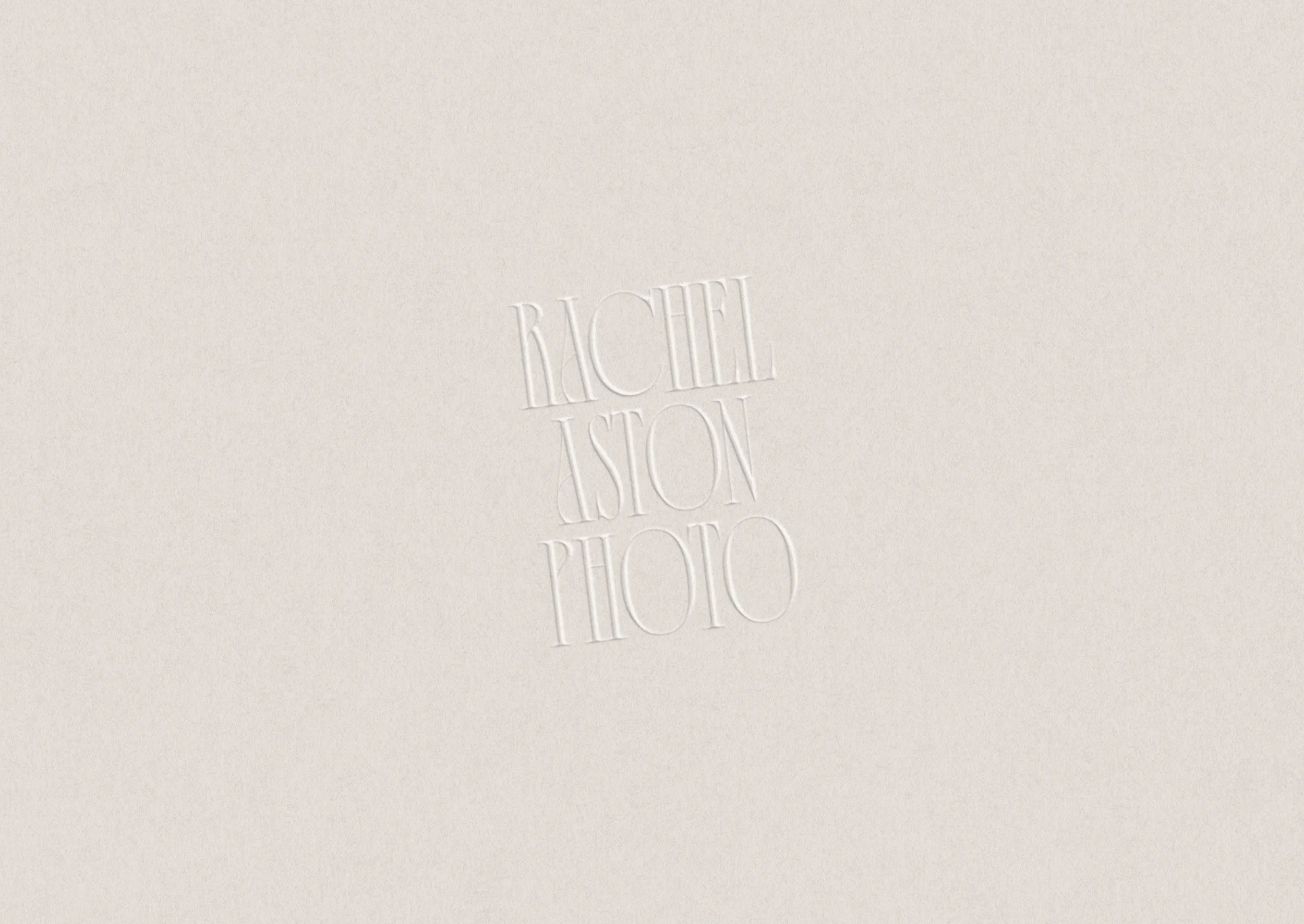 Rachel Aston Photography wordmark logo for timeless and romantic wedding photographer brand identity