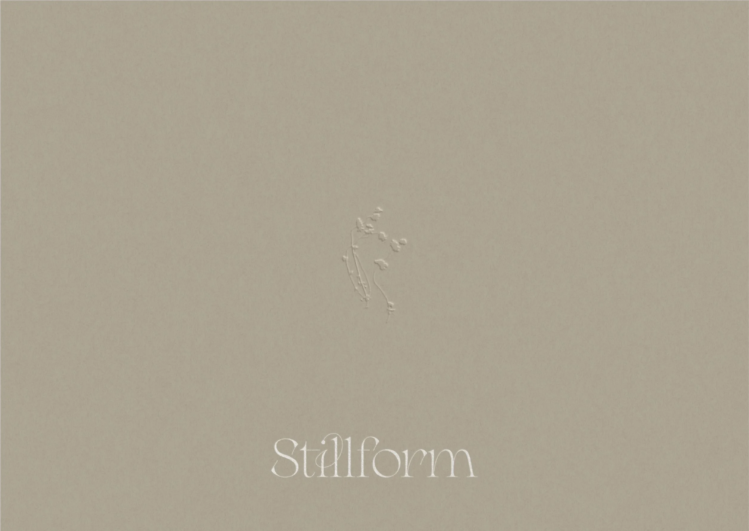Embossed, hand drawn wildflower illustration and logo design for Stillform Floral Studio florist brand identity