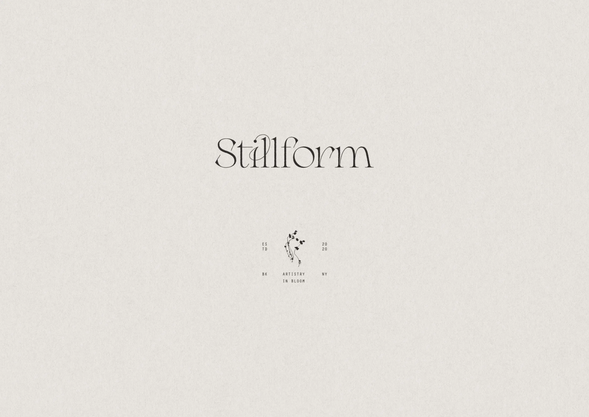 Stillform Floral Studio logo design for modern artful floral brand identity