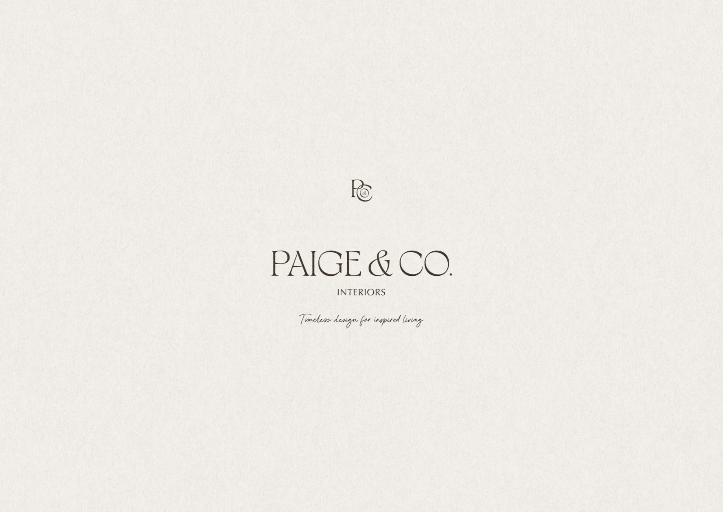 Modern serif and handwritten typography system for Paige and Co Interiors modern organic branding