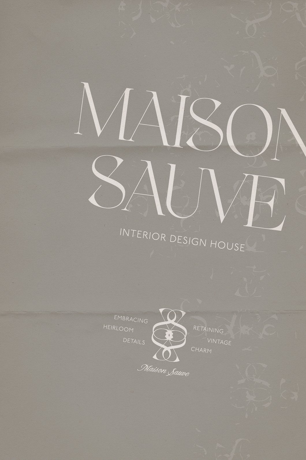Maison Sauve brand identity with vintage inspired typography and neutral palette