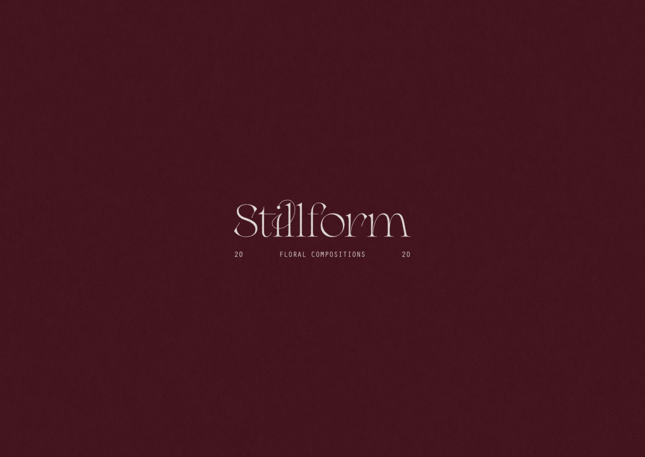 Stillform Floral Studio elegant serif logo wordmark with expressive ligatures for modern, artful florist branding
