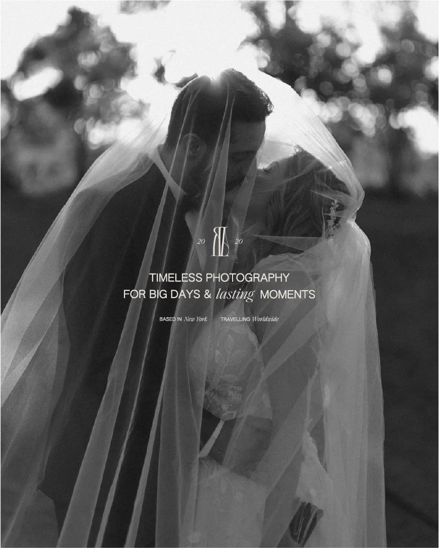 Romantic wedding portrait by Rachel Aston Photography with elegant brand mark and typography detail