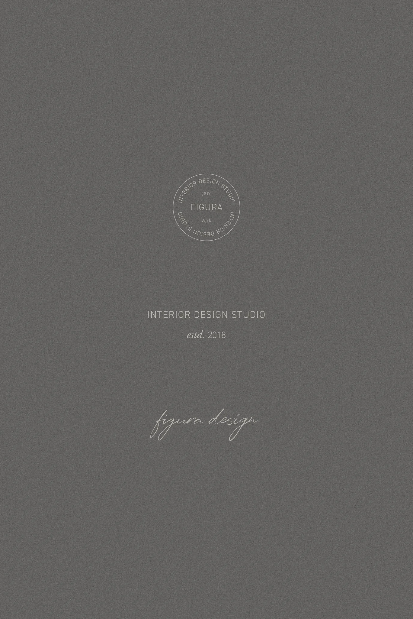 Three Figura Design logo marks on a grey background