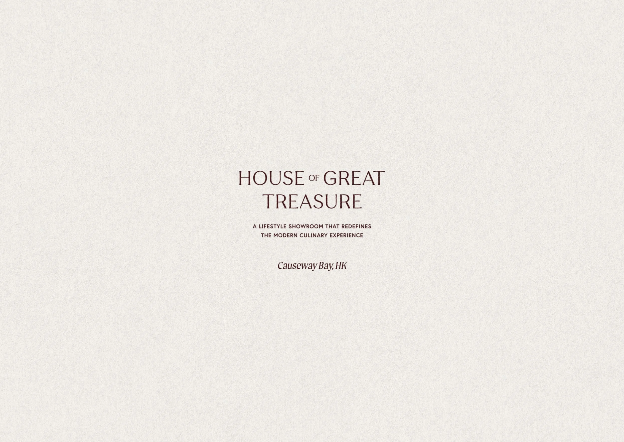House of Great Treasure luxury kitchen showroom design brand identity and logo design by Oak and Ember Studio