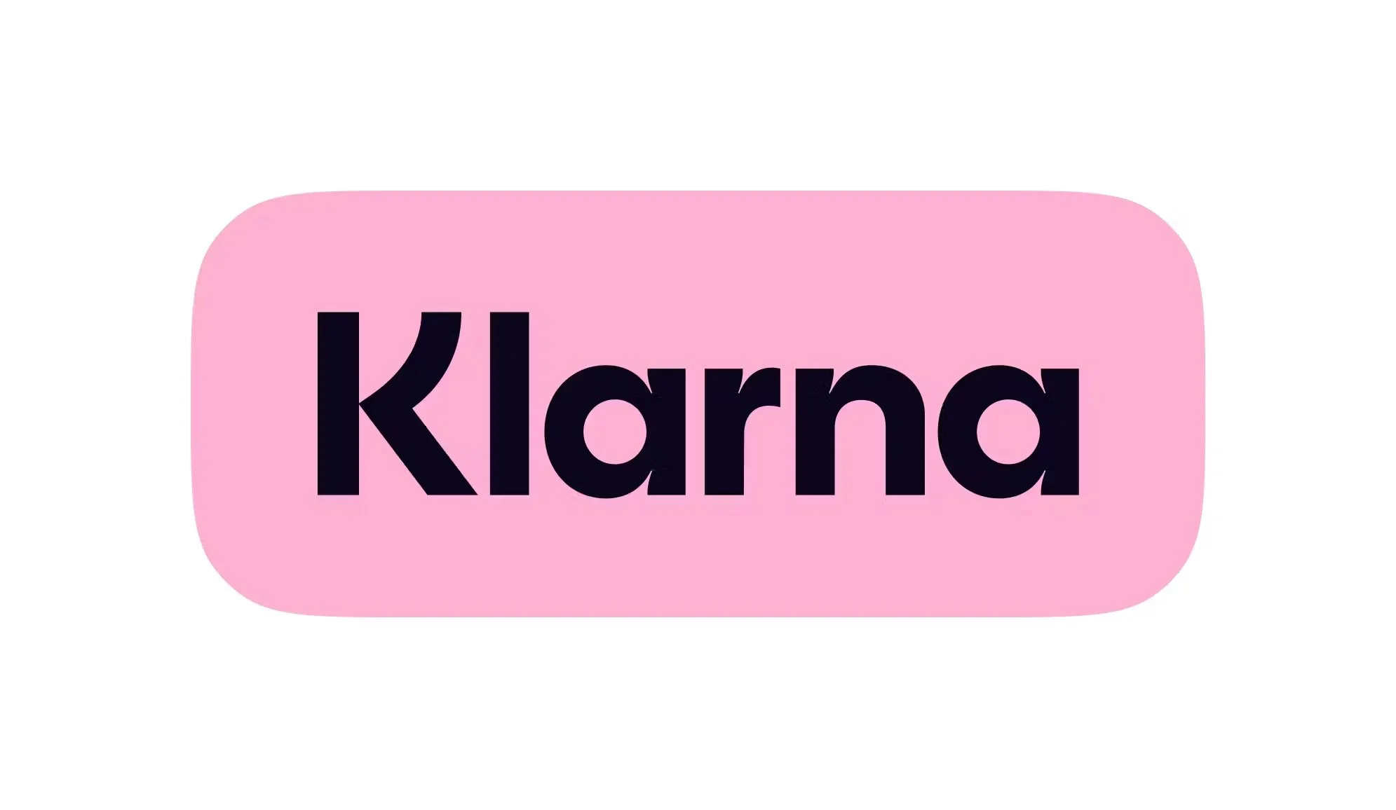 Klarna logo with pink background and black text.