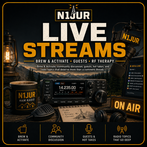 N1JUR live stream ham radio studio setup