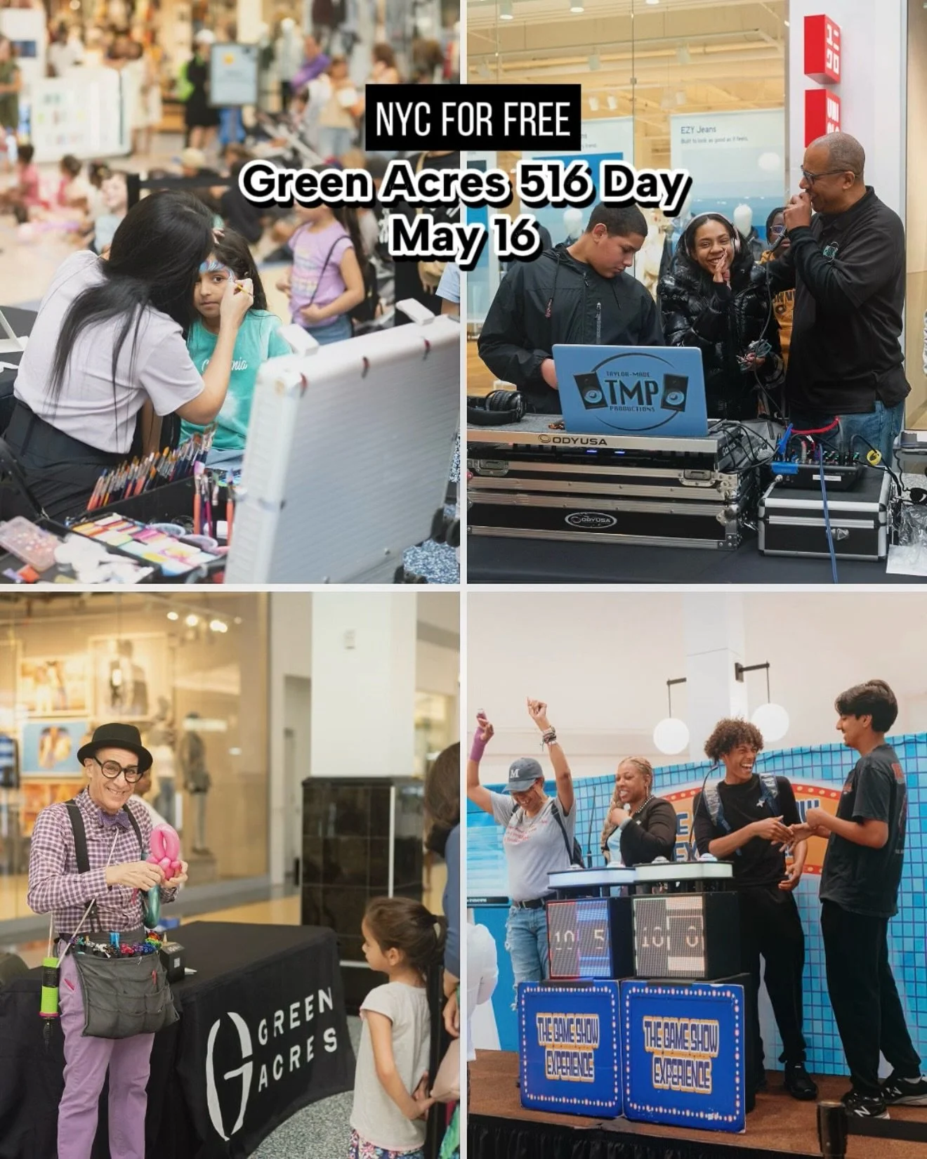 Green Acres 516 Day🎉 

Celebrate 516 Day at @ShopGreenAcres on Saturday, May 16! It&rsquo;s a full day of entertainment, giveaways, and good vibes honoring Nassau County pride (and just 10 minutes away from parts of Queens!)

Here&rsquo;s what&rsquo