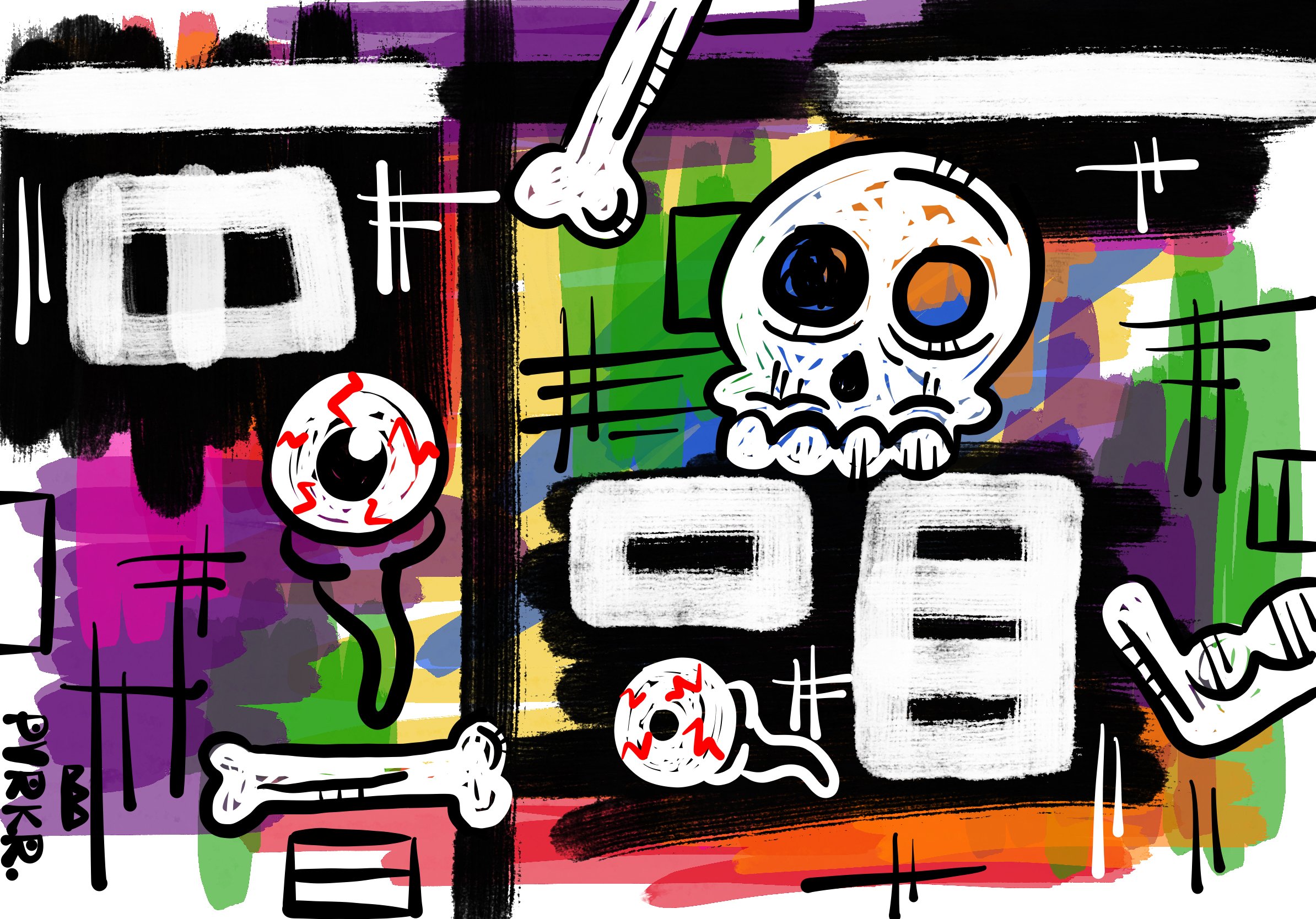 abstract. (skulls.)