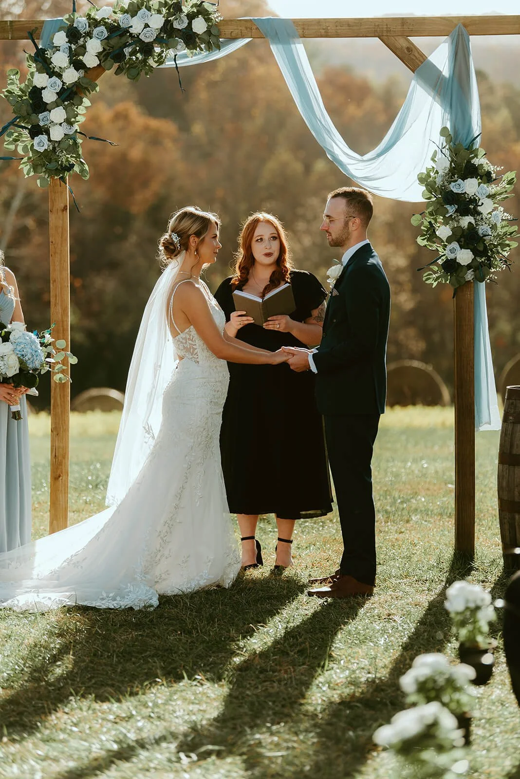 bride and groom getting married