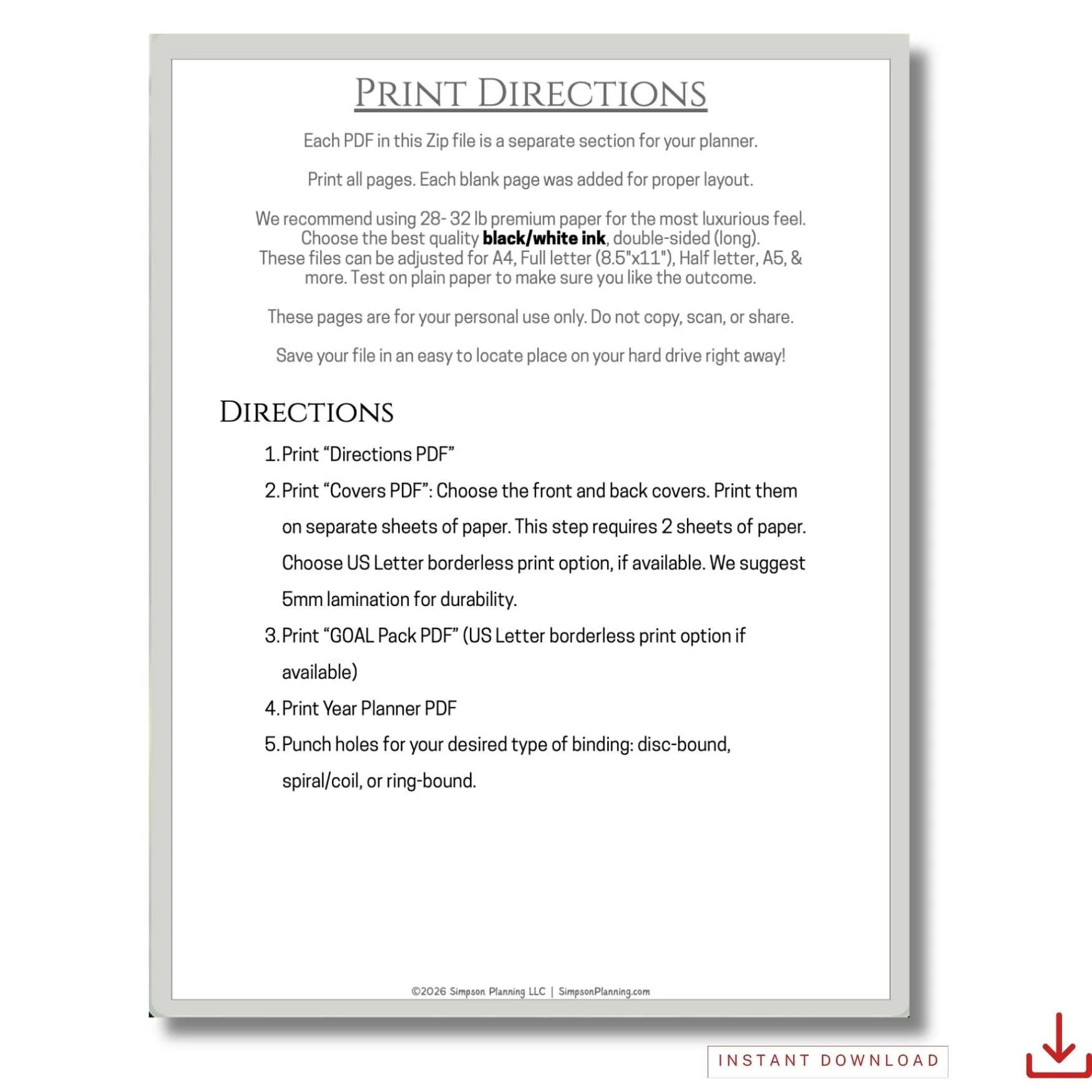 Grey planner directions:Simpson Planning.jpg