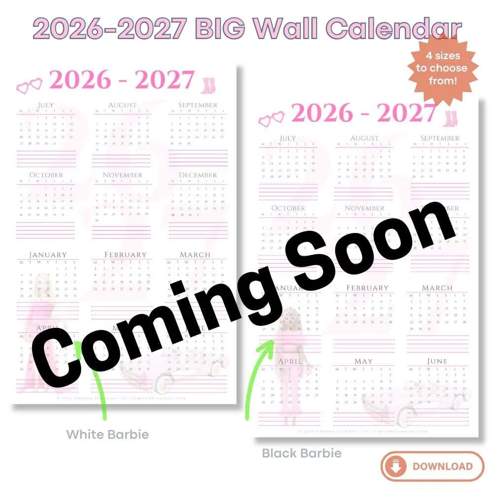 PINK COLLECTION: Barbie Academic Big Wall Calendar