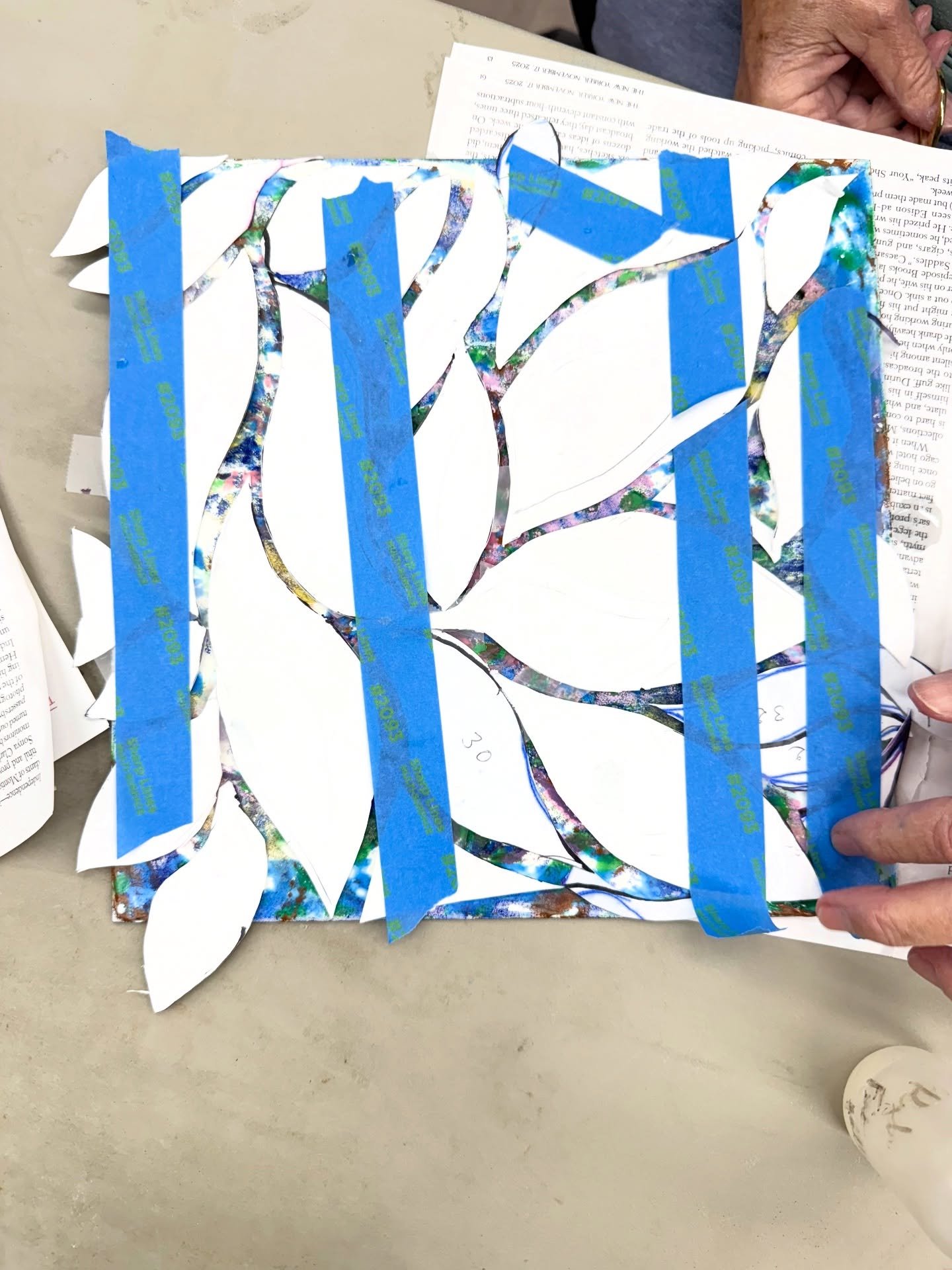 Enamel process of layers and more layers of glass on metal. The result will be revealed next week.