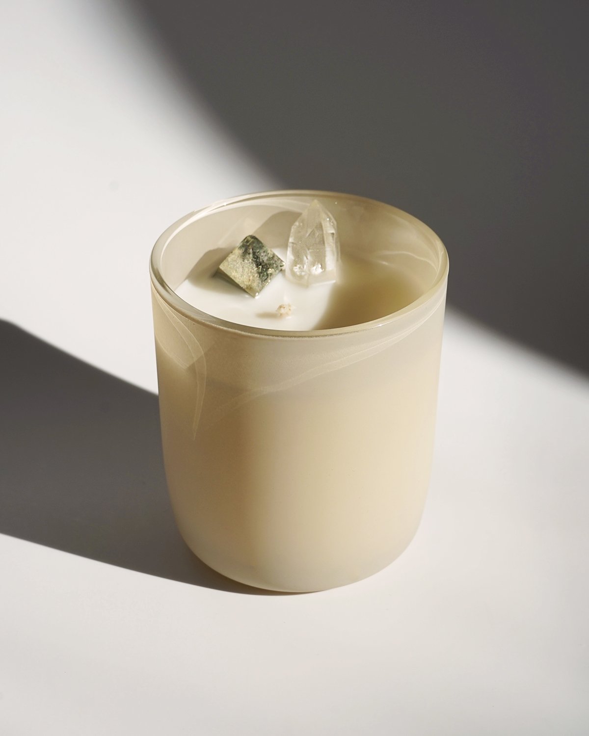 Quartz + Pyrite Crystal Candle