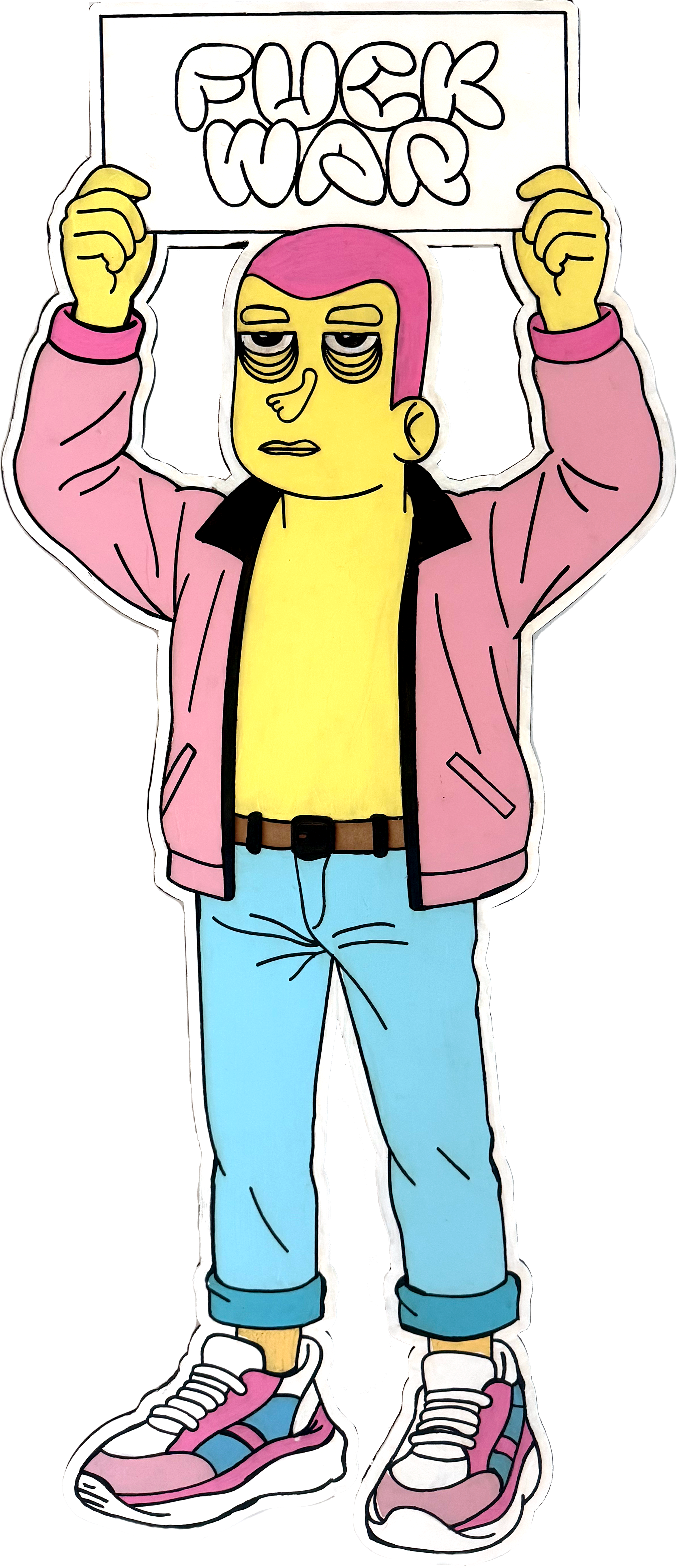 FUCK WAR, Acrylics on wood panel, 47x110cm, 2025..png