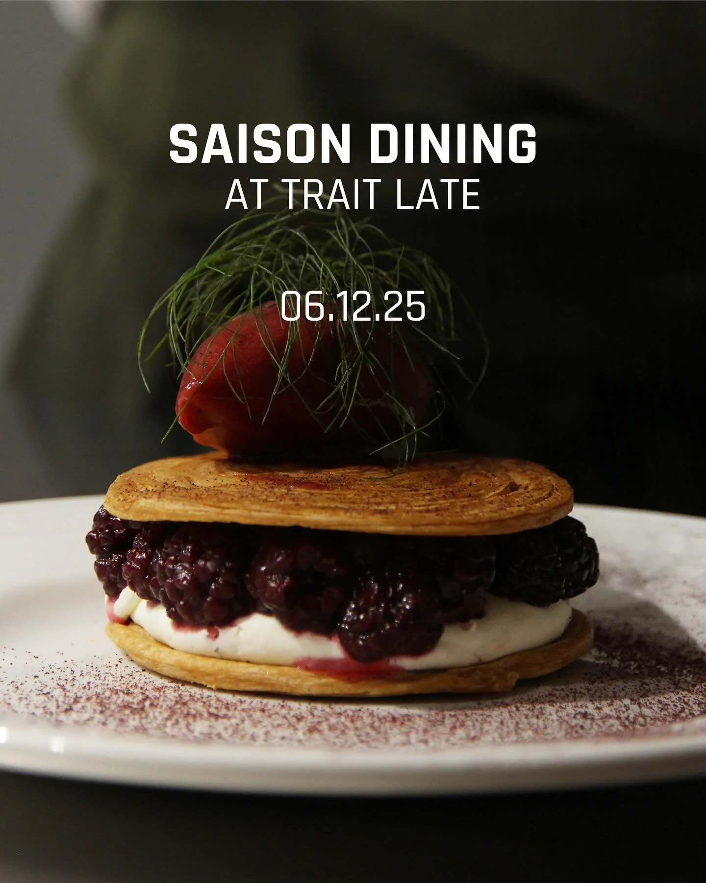 MENU RELEASE FOR OUR NIGHT WITH @saison_private_dining 🍴✨

Join us on Saturday 6th December at Trait Late (High St) for a night of delicious seasonal food made by Saison Dining

Enjoy a five course tasting menu rooted in flavour

Course 1 - Whipped 