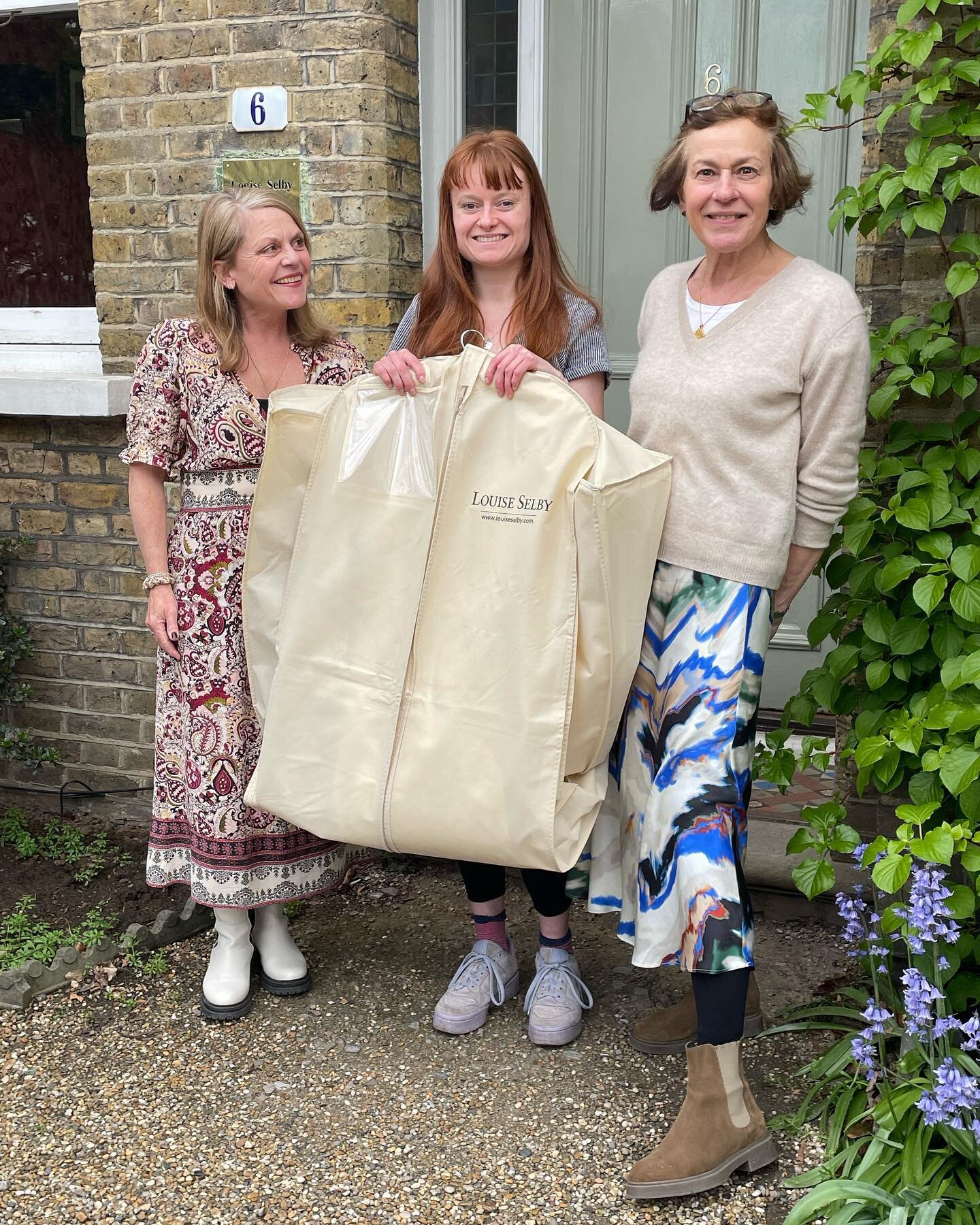 This one is very special to me @ella_o29 collecting her dress when I made her mother&rsquo;s dress 32 years ago @allieolszowska Happy Days! #louiseselbybride