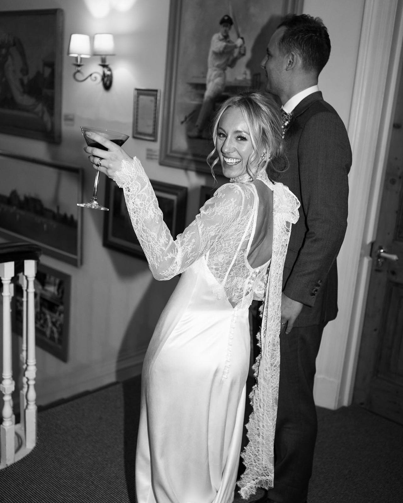 Loving Hannah&rsquo;s evening look, we made a cropped top in her chantilly lace with a pretty bow back fastening and long tails, perfect for that first dance! 

#springbride #louiseselbybride #aprilwedding #modernbride #2023bride #2023wedding #laceov