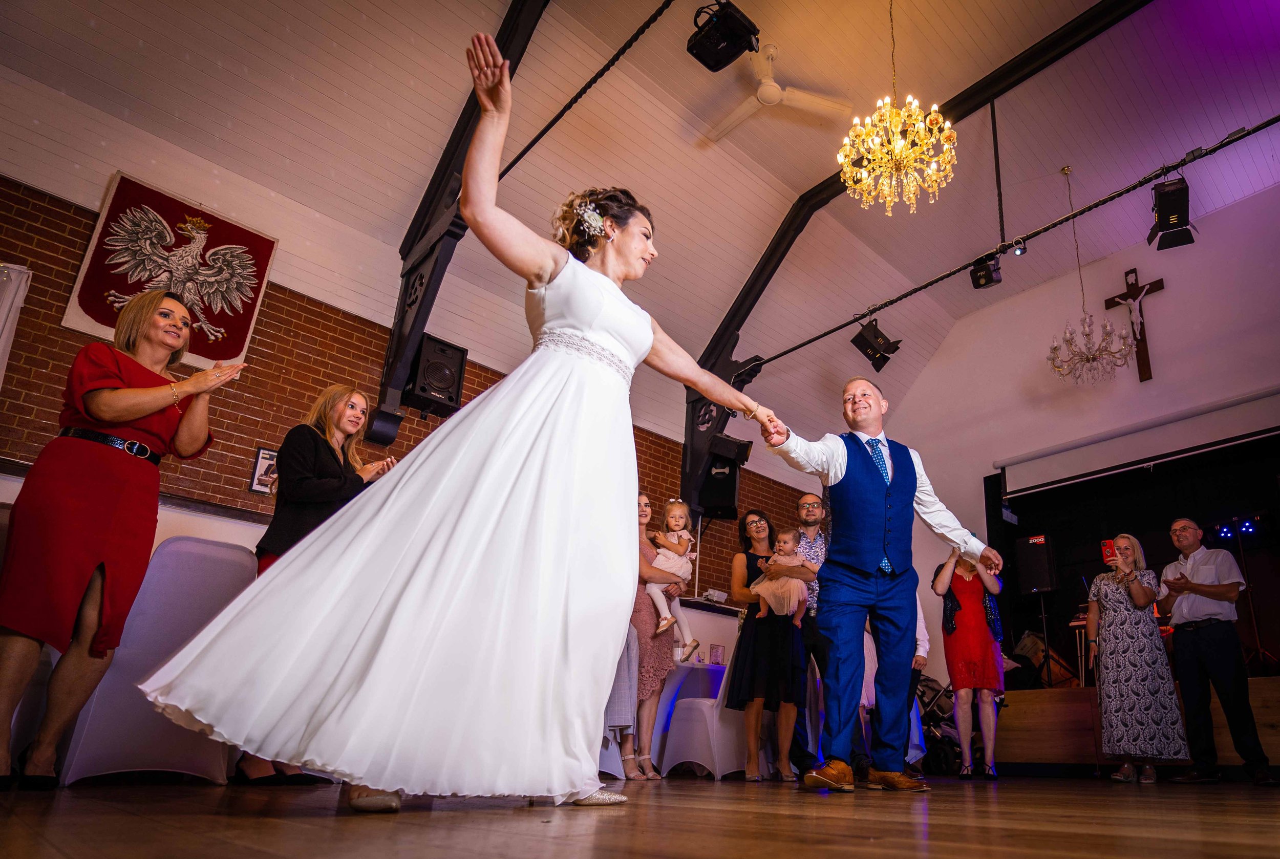 Pulling off some dance moves as a newlywed couple